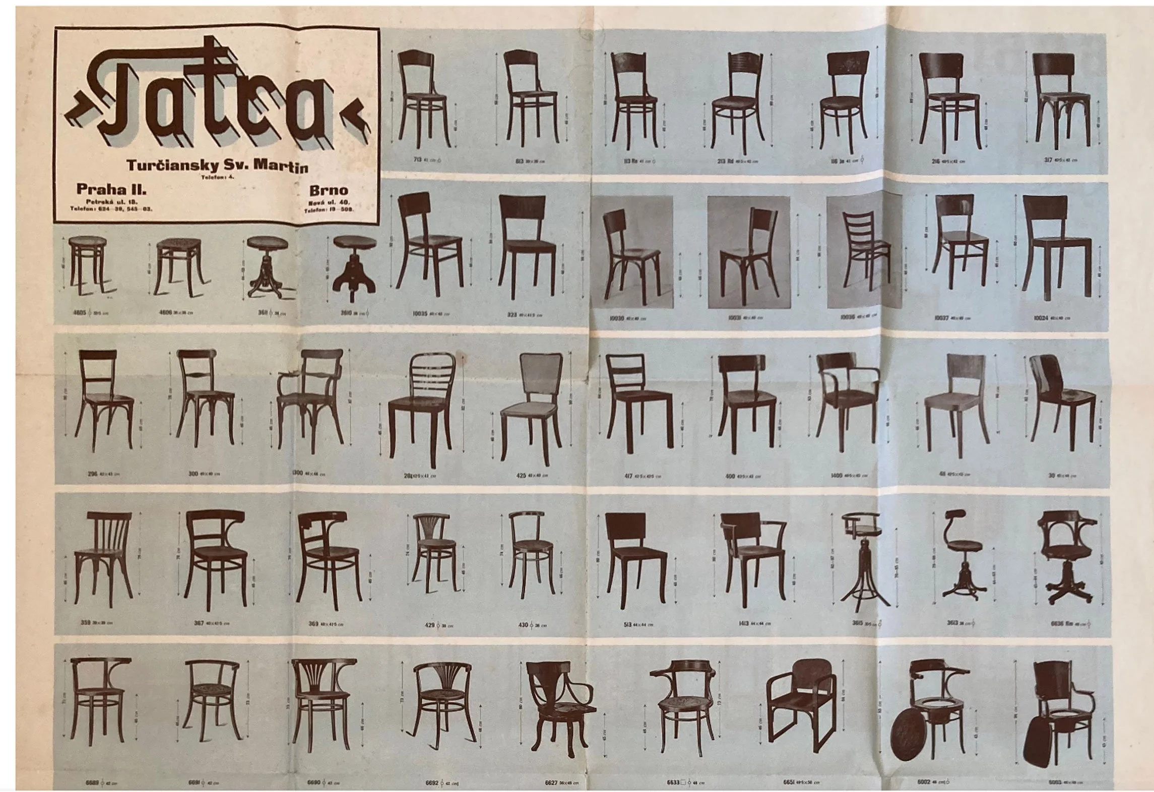 Czechoslovak poster advertising Tatra furniture in 1939