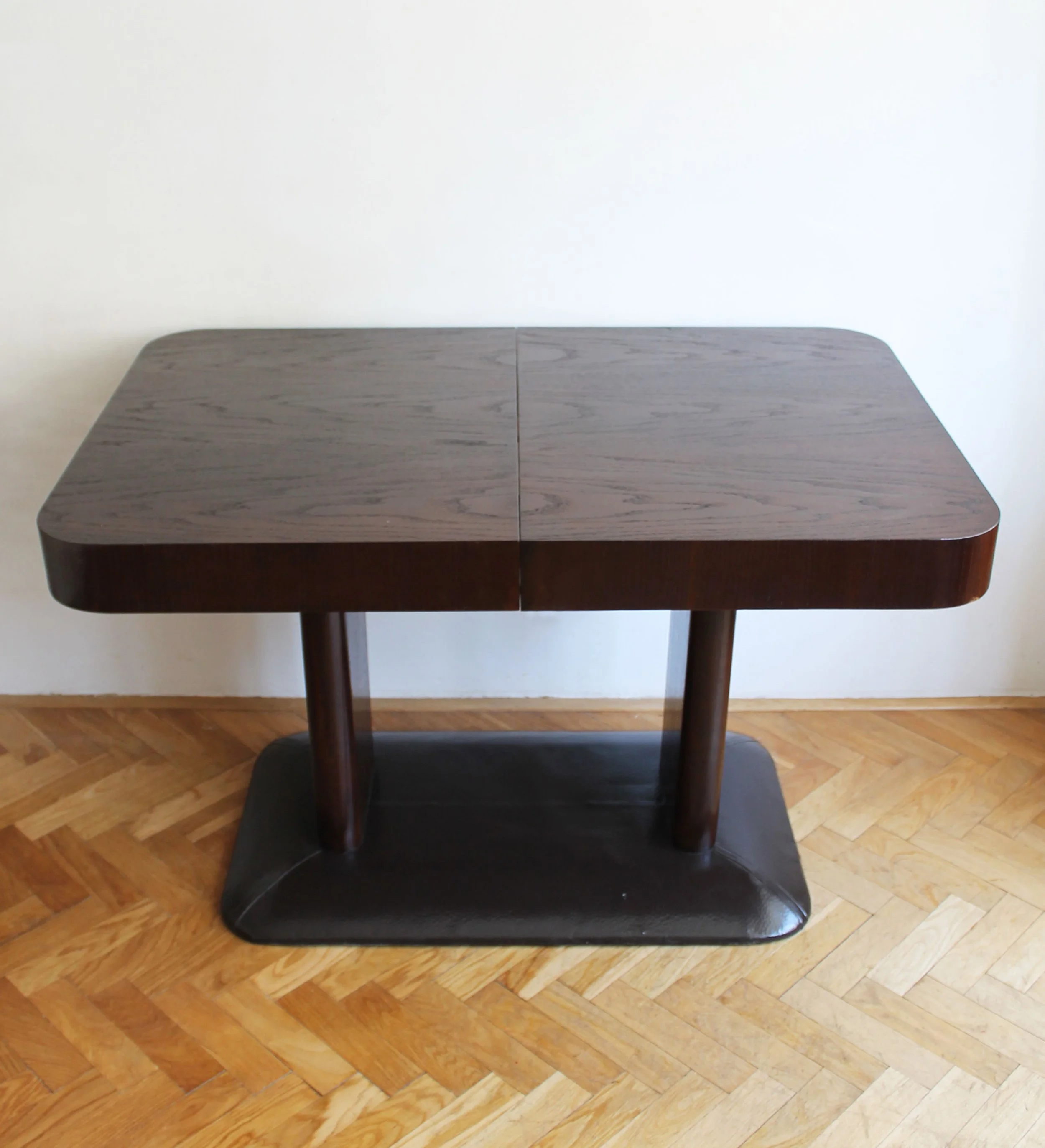 Dark wood extendable dining table by Halabala.jpg