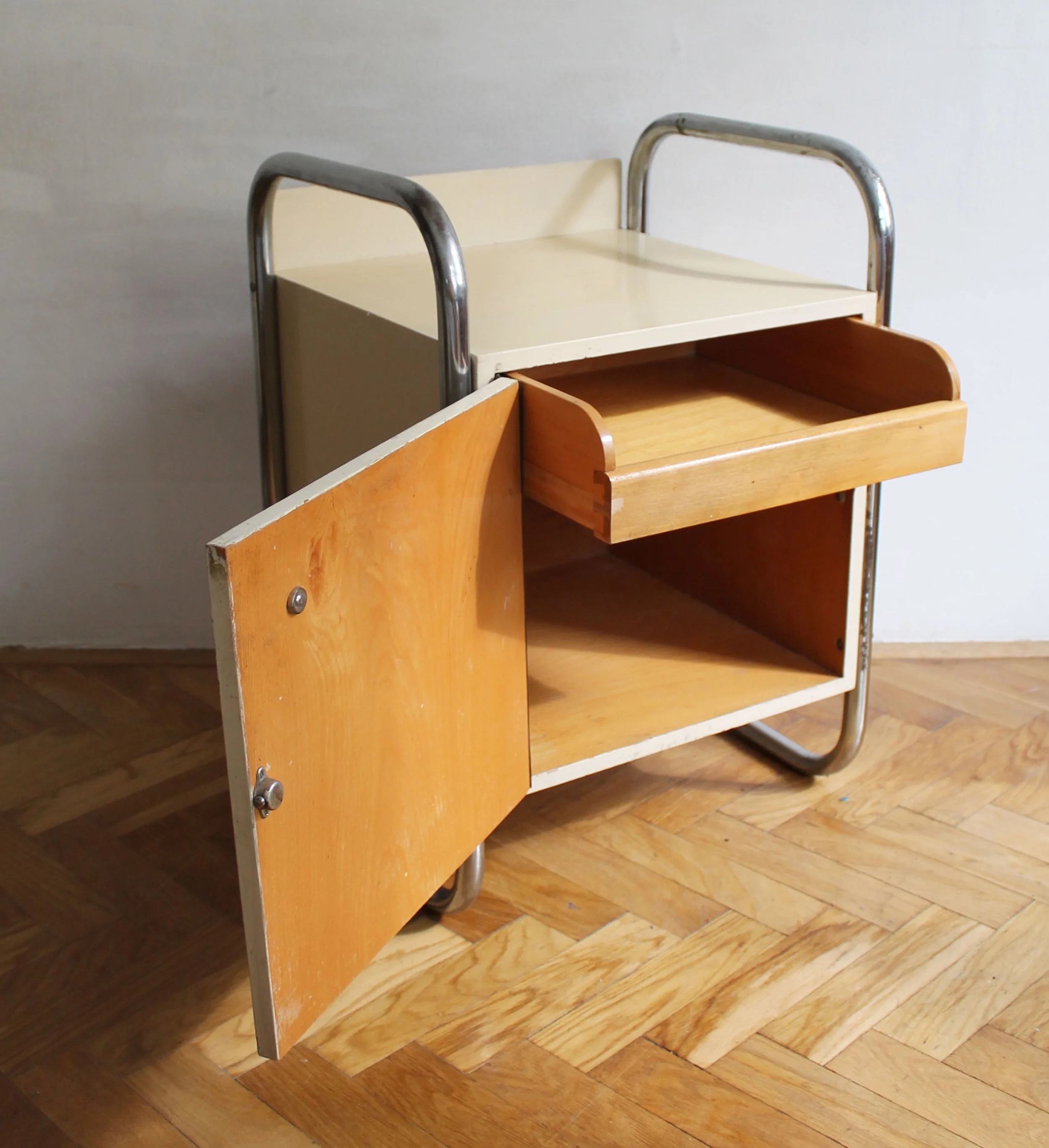 Pair of 1940's Modernist Bedside Tables by Slezak (Copy)