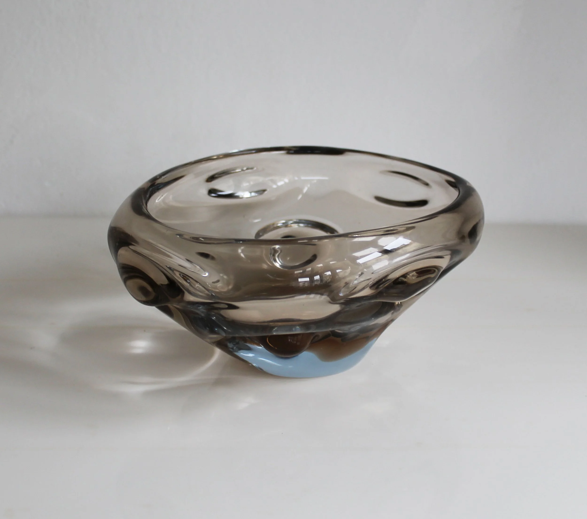 Clear to brown to blue gradient Czech glass bowl.jpg
