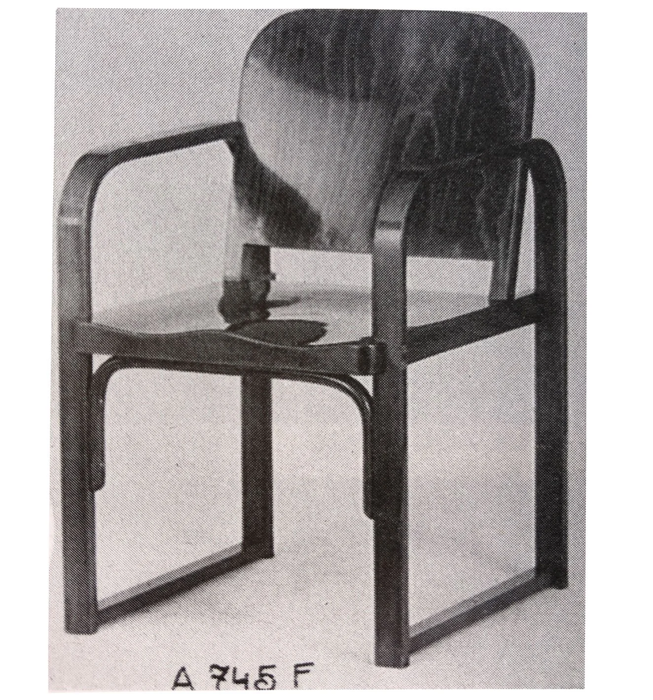 Thonet A 745 F wooden armchair illustrated in a period company catalogue