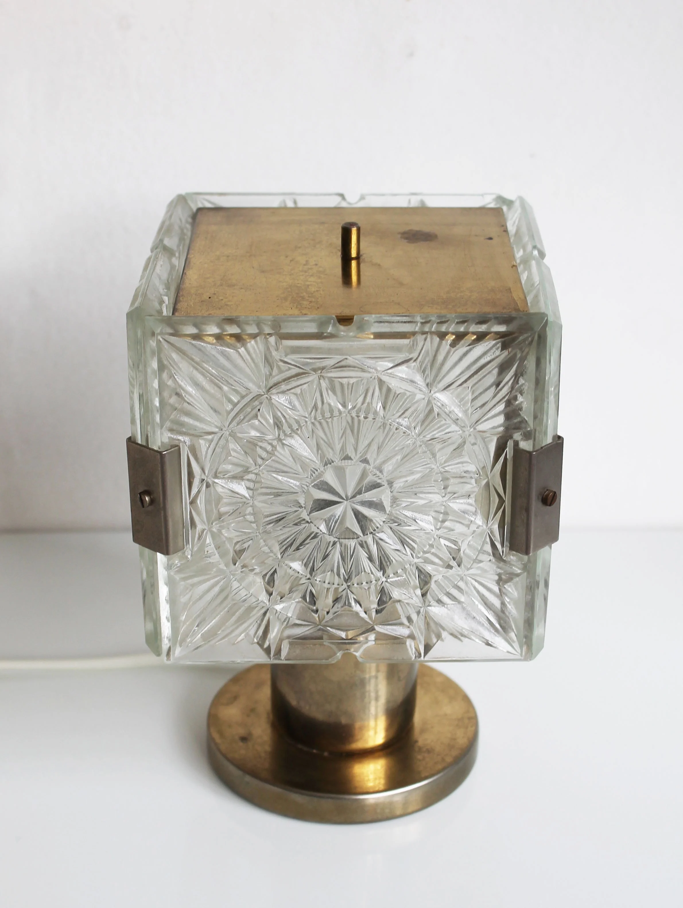 Rare Czech modernist table lamp with architectural glass form.jpg