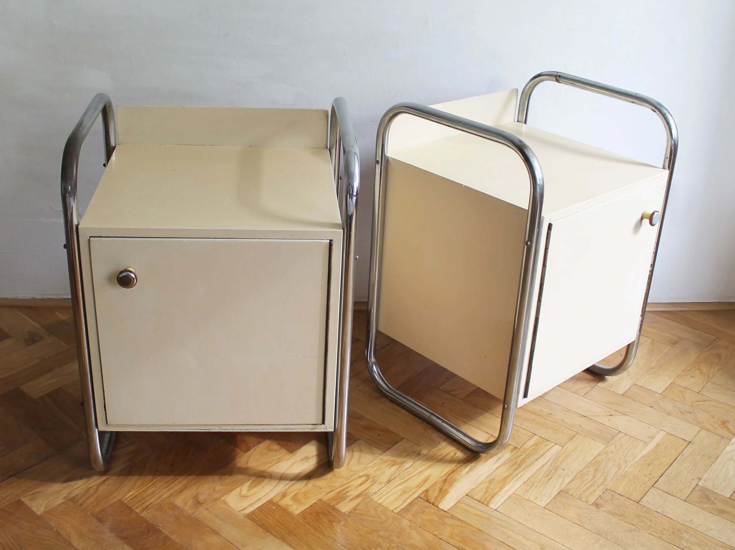 Pair of 1940's Modernist Bedside Tables by Slezak (Copy)