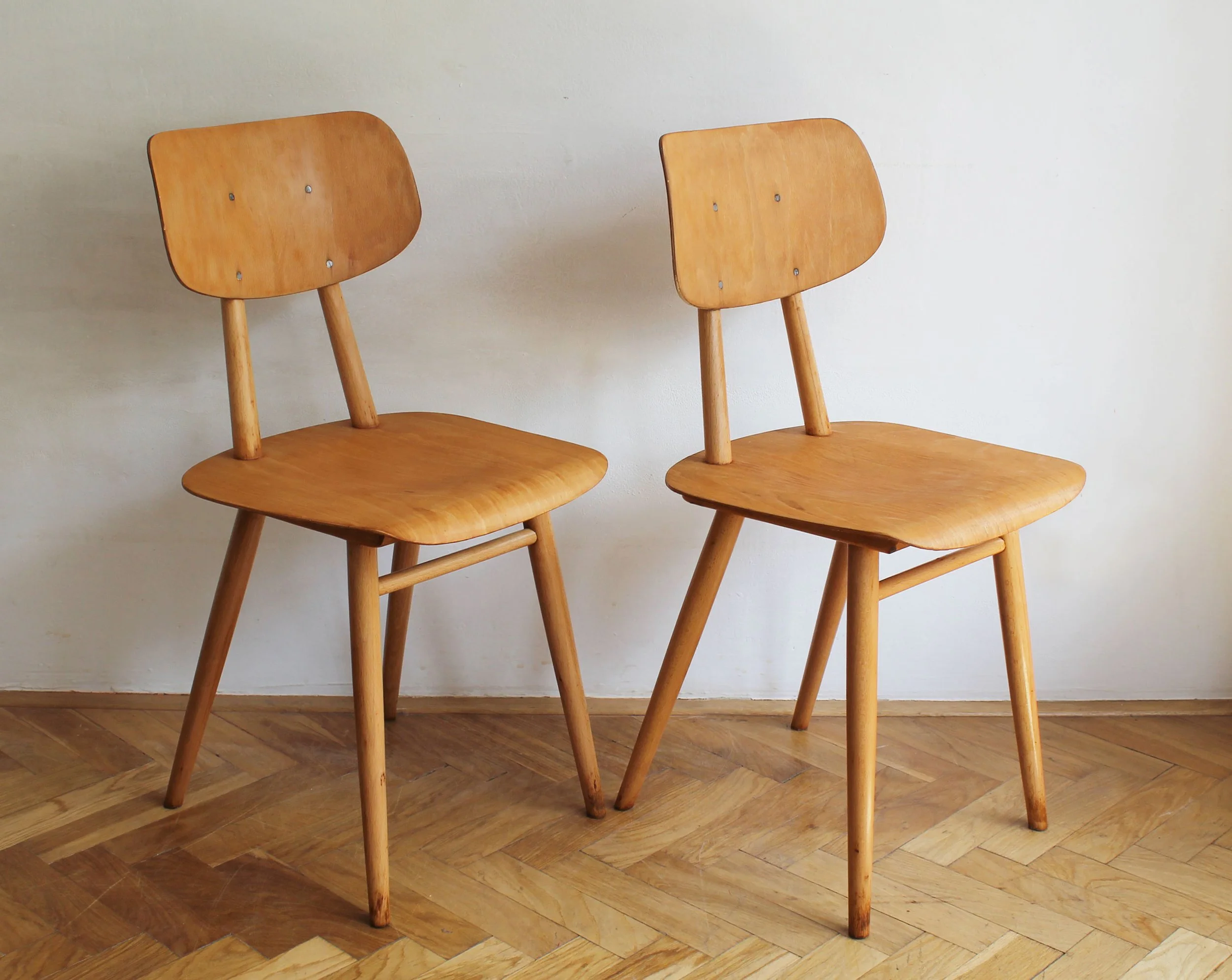 Pair of Dining Chairs by Antonin Suman for TON