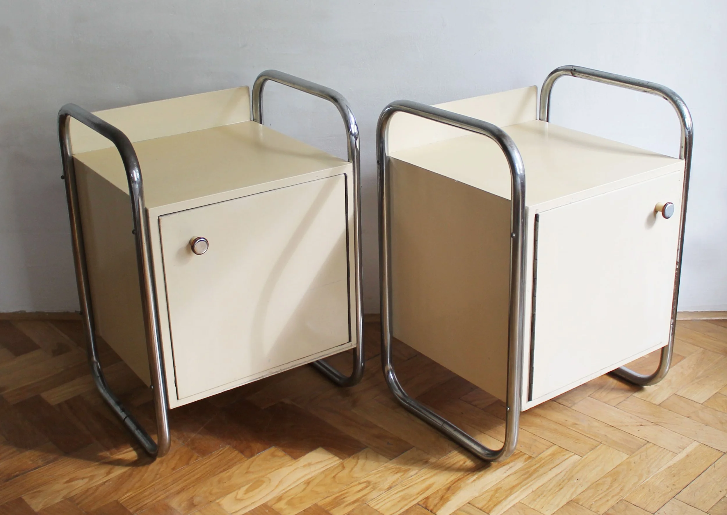 Pair of 1940's Modernist Bedside Tables by Slezak (Copy)