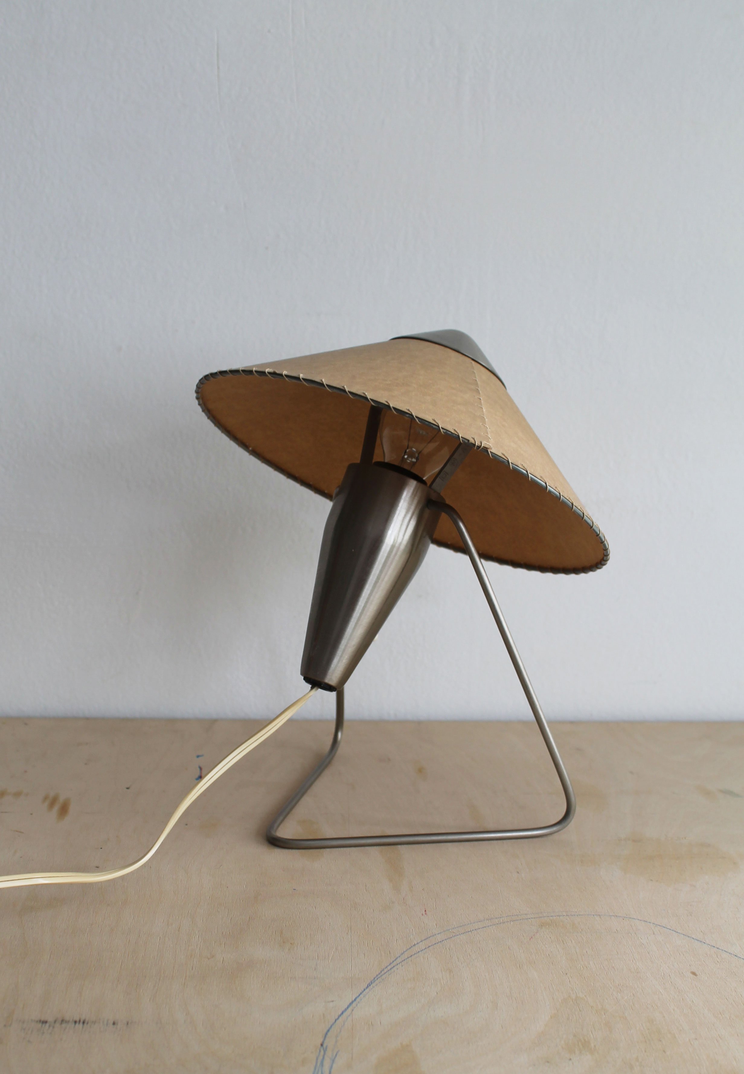 Helena Frantová adjustable table and wall lamp in metal and parchment, designed 1953.jpg