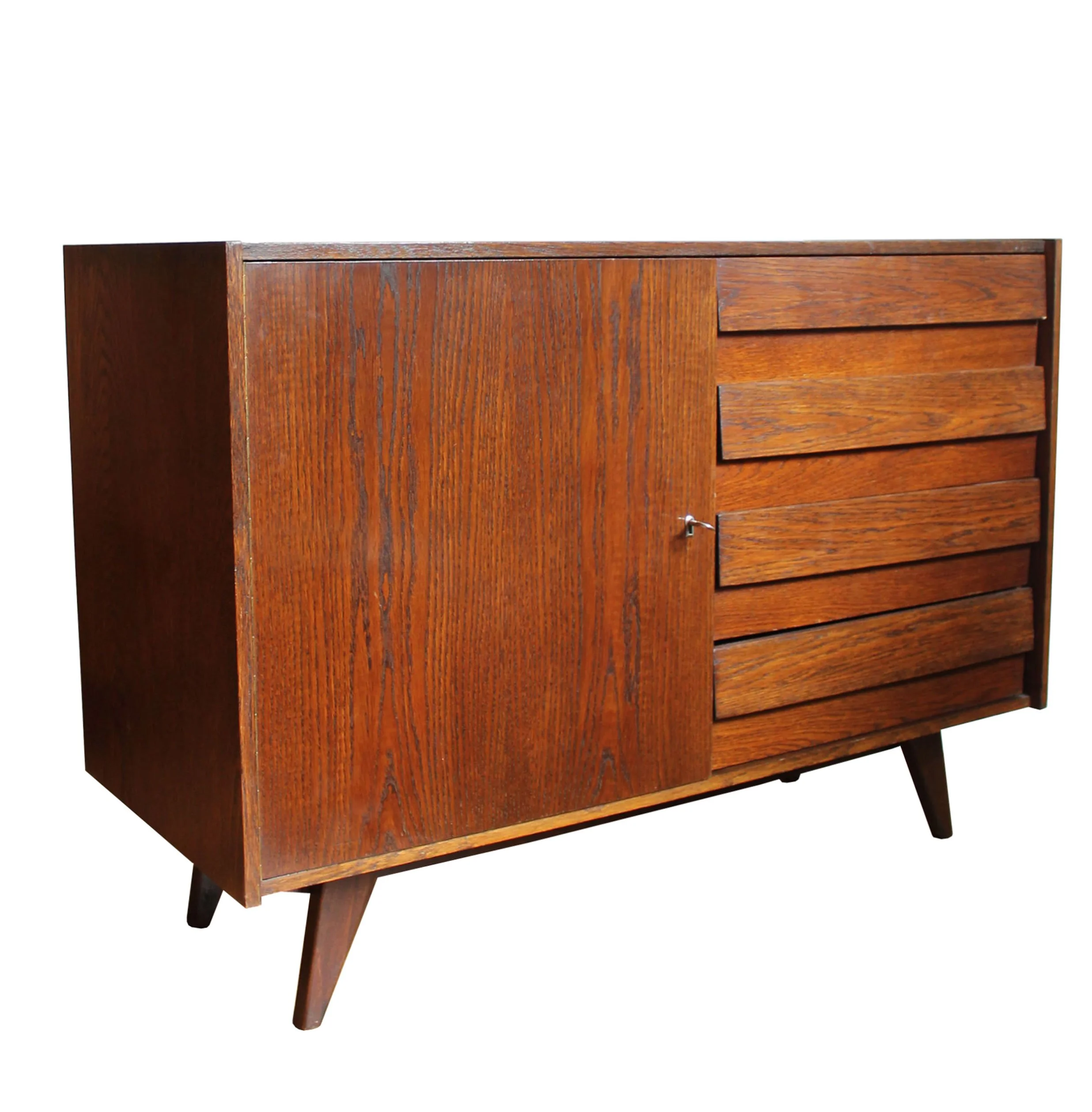 Jiří Jiroutek U-458 oak sideboard produced by Interiér Praha in 1972.jpg
