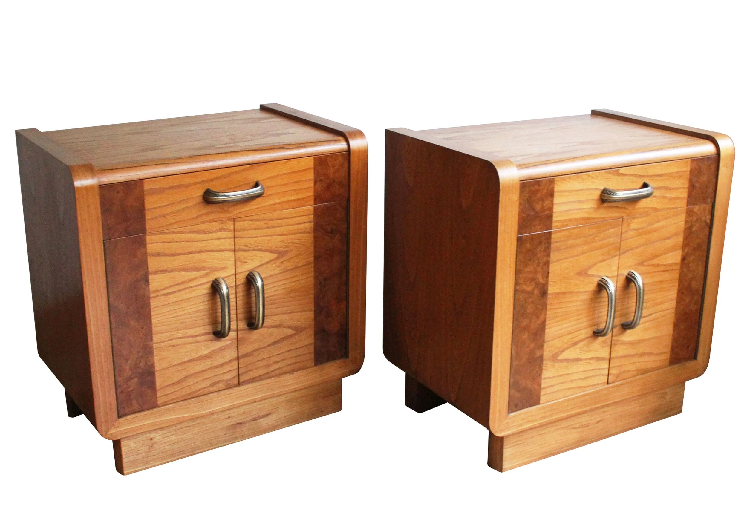 Pair of 1930s Art Deco bedside tables with ash wood and burl veneer_front_view.jpg