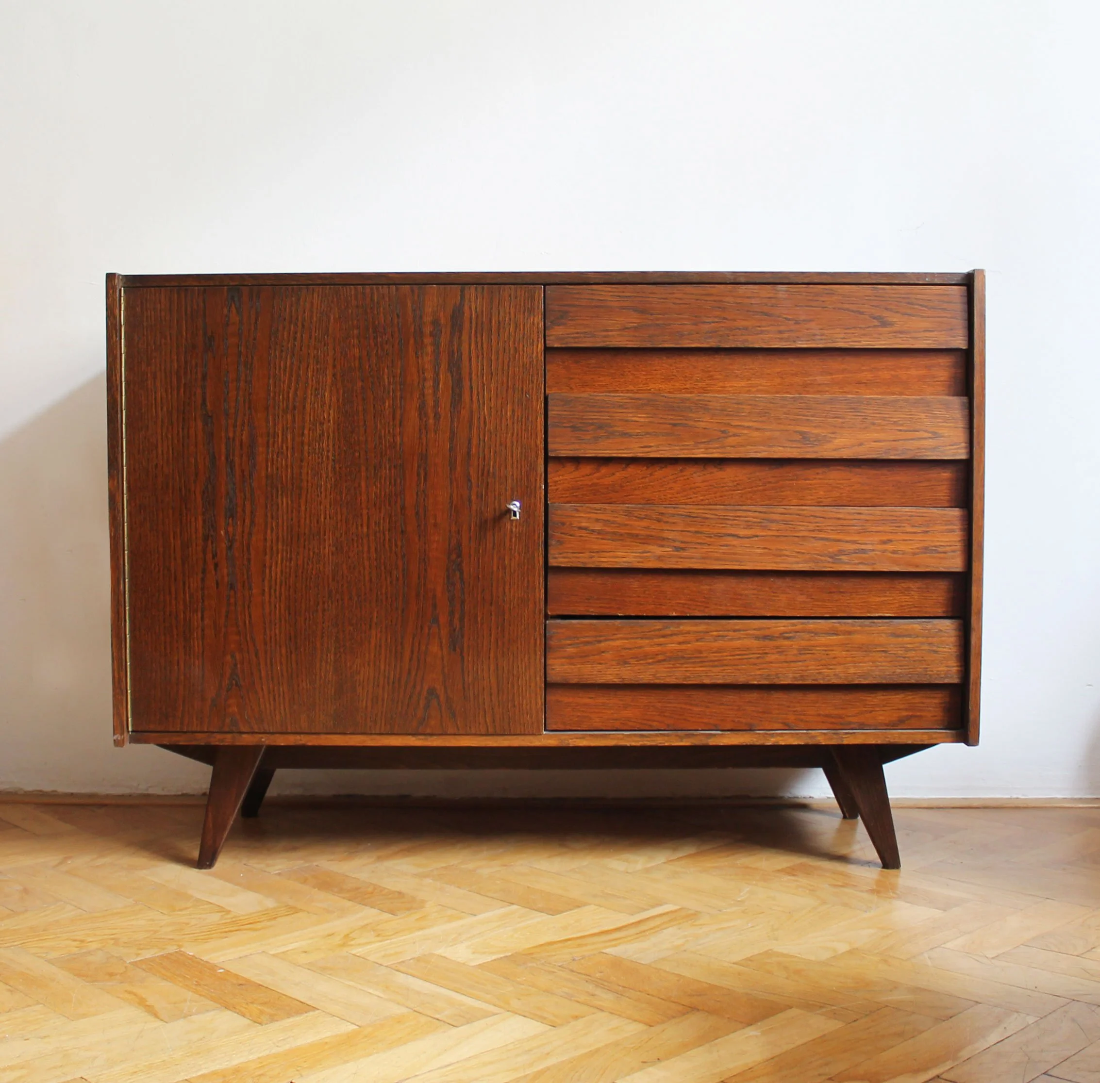 Jiří Jiroutek sideboard with four solid oak-fronted drawers.jpg