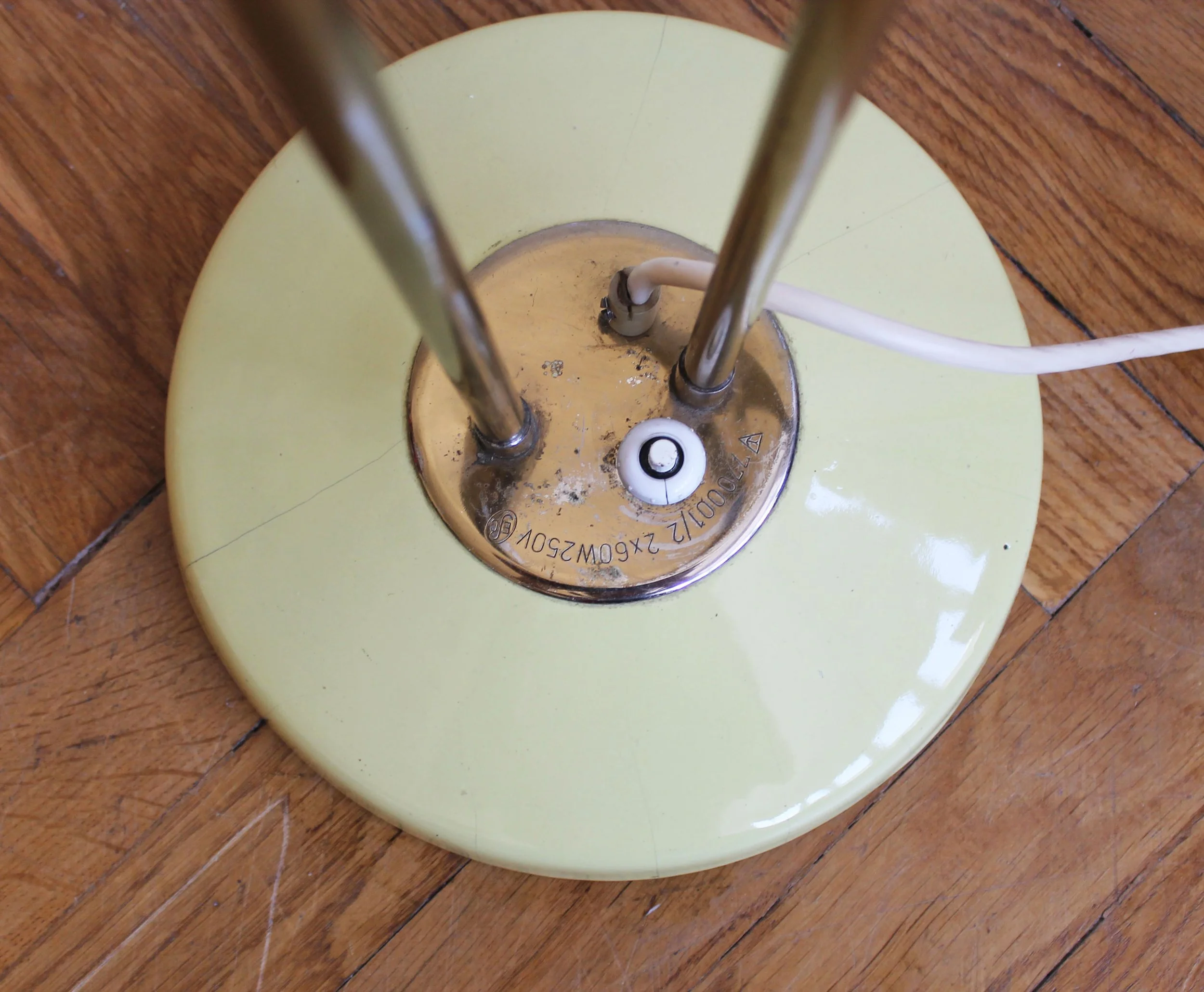 Detail of round ceramic base on vintage Czech lamp.jpg