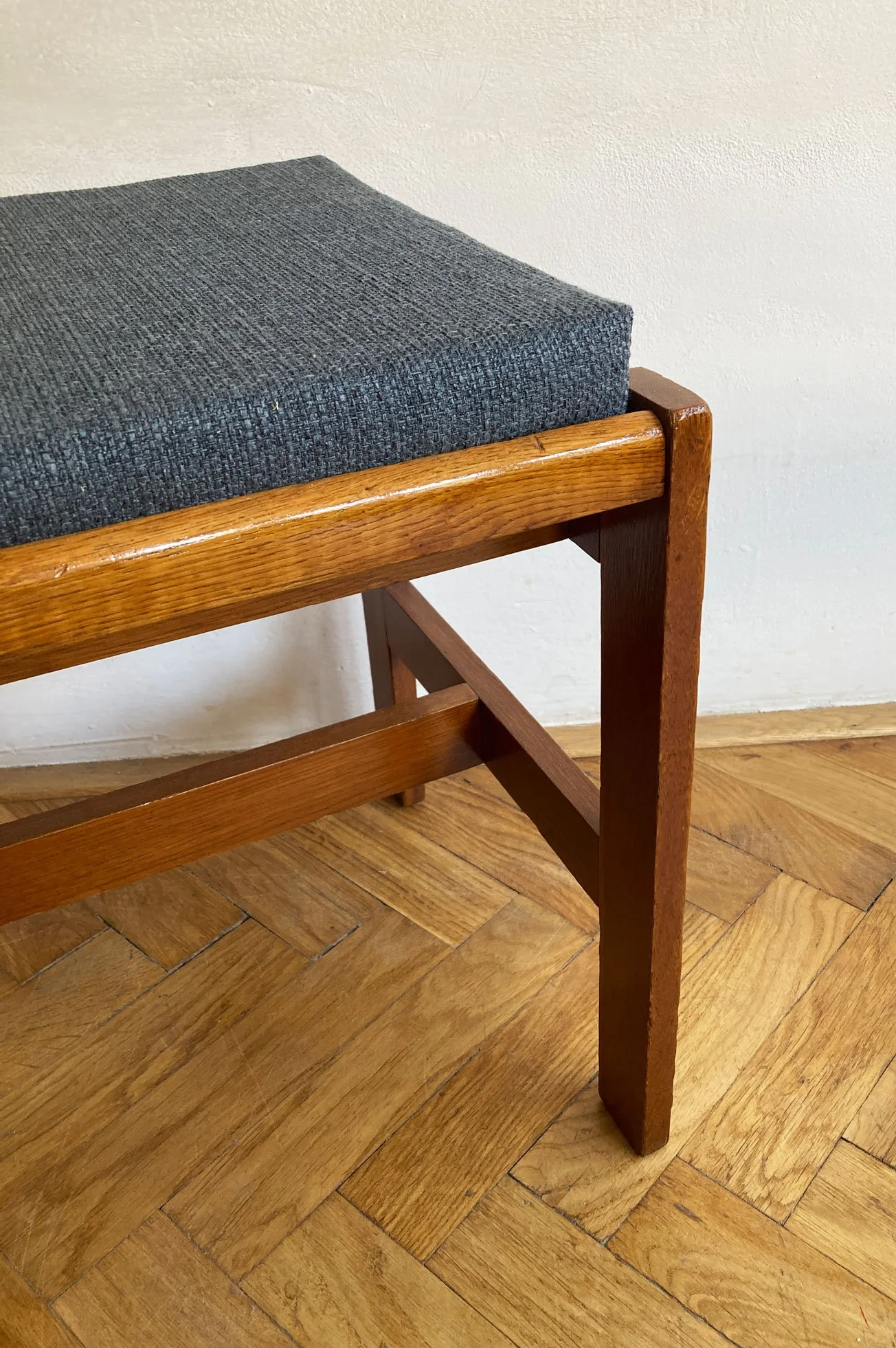Vintage Czech modernist stool with clean lines and natural wood finish.jpg
