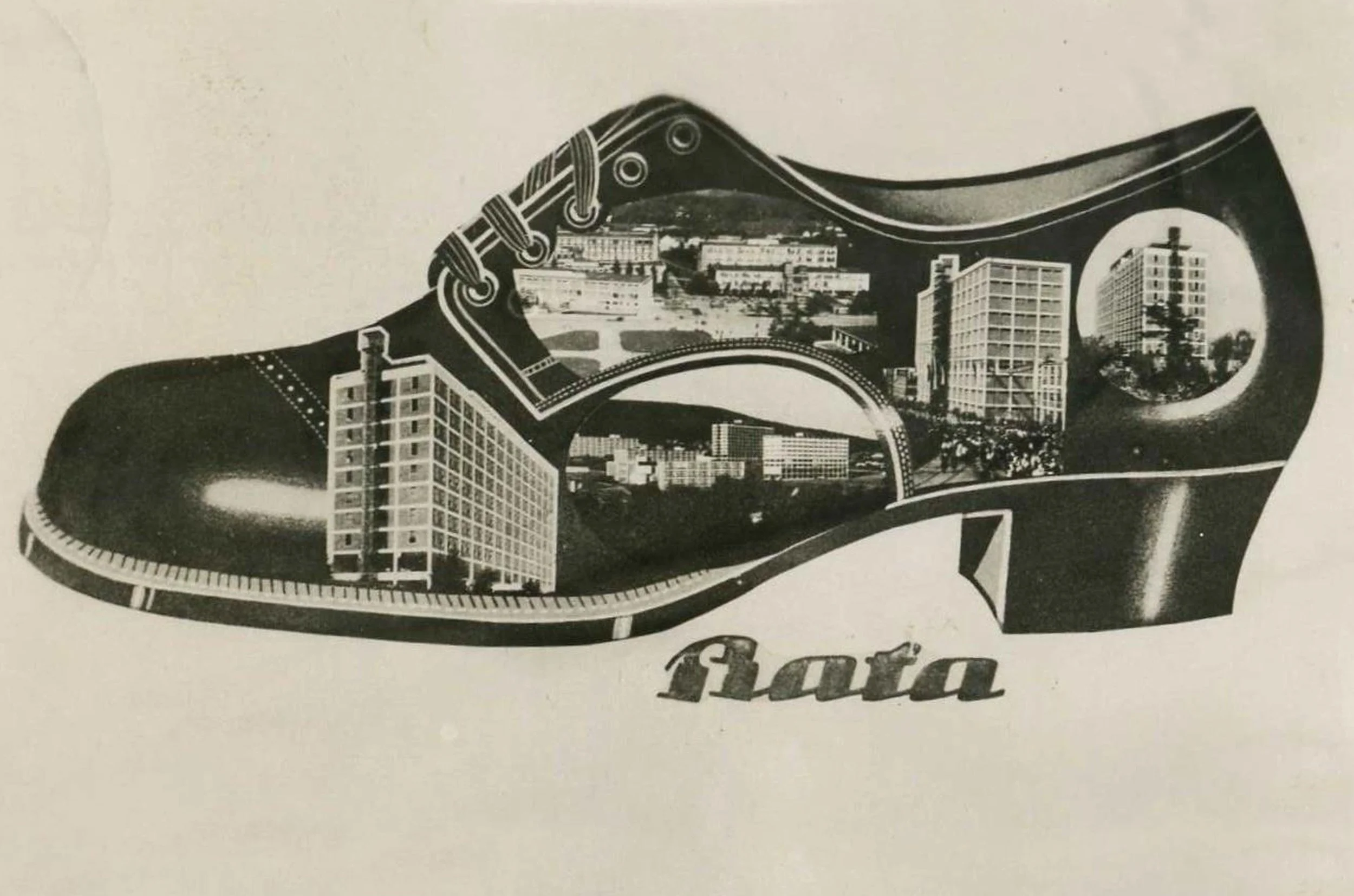 Historic advertisement for the Baťa shoe company in Czechoslovakia