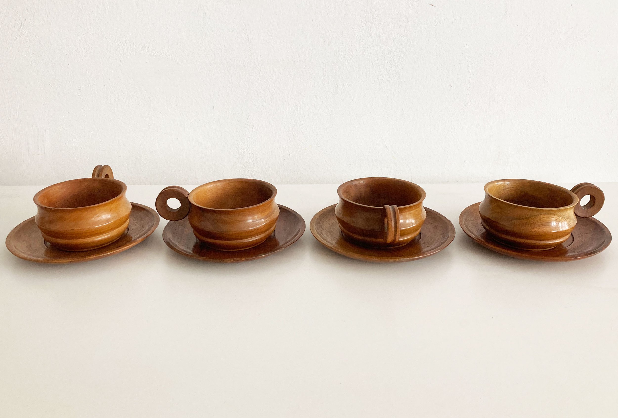 1970's Wooden Set of Cups