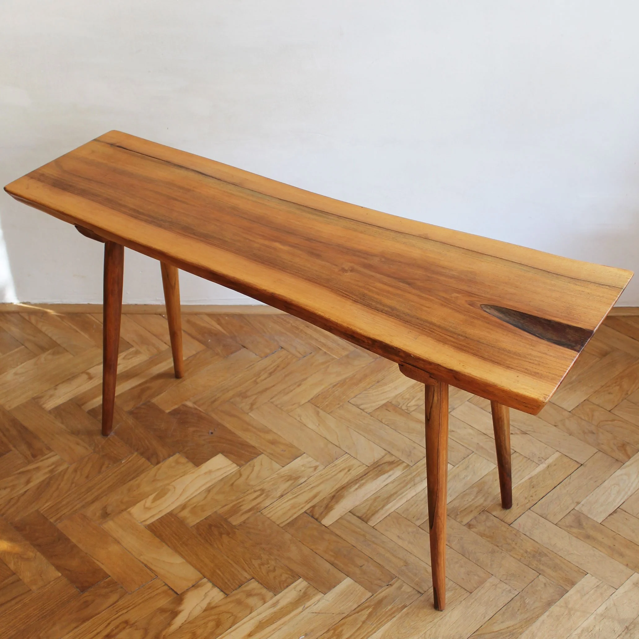 ULUV mid-century solid oak side table with organic freeform shape, 1960s Czech design.jpg