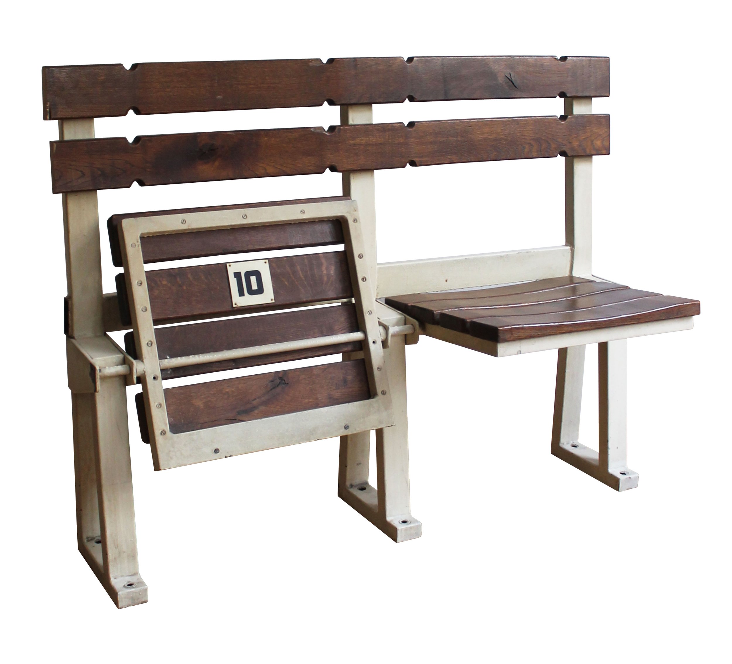 1970's Stadium bench, seats No. 9 and No. 10