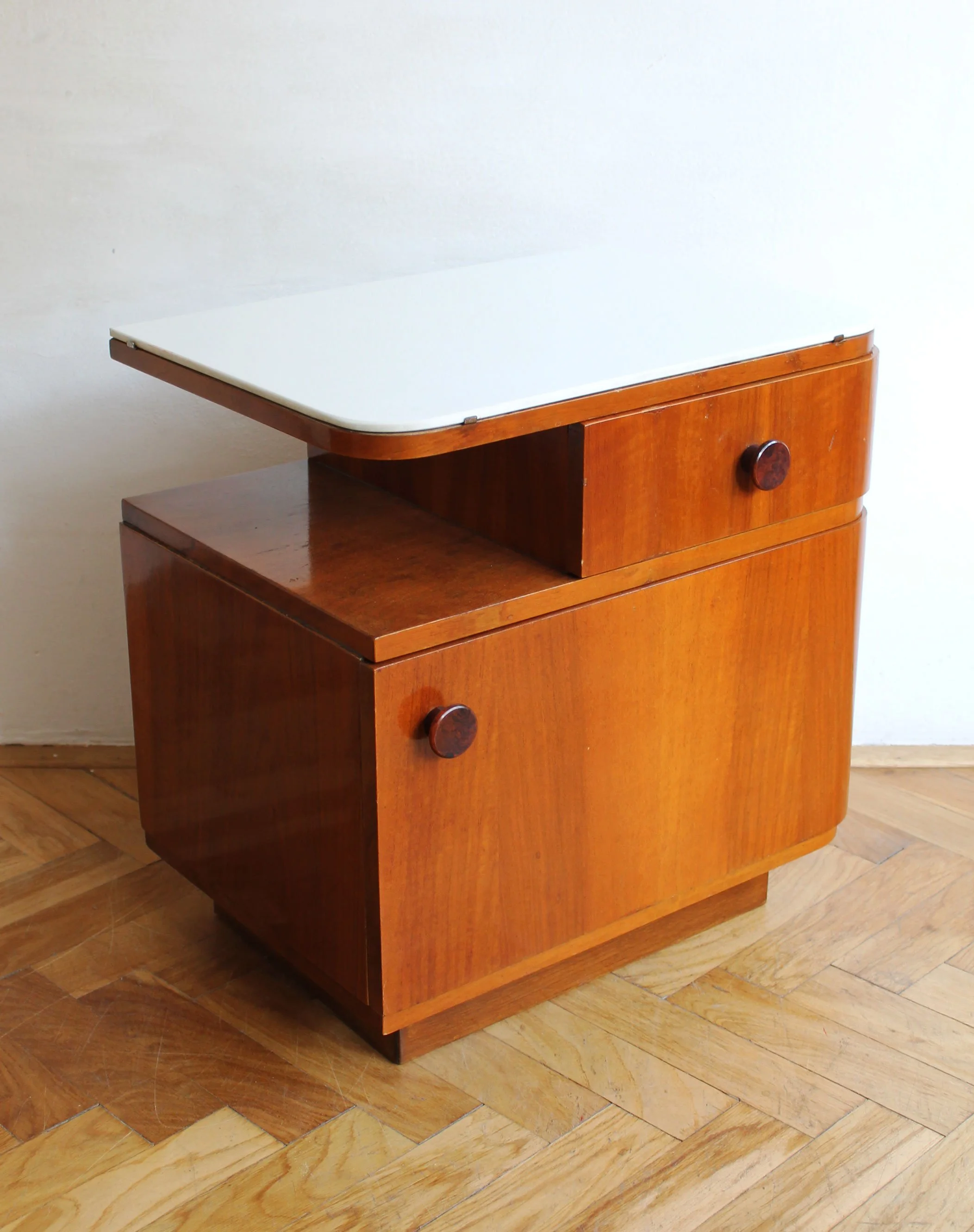 vintage maple bedside cabinet with drawer and cupboard.jpg