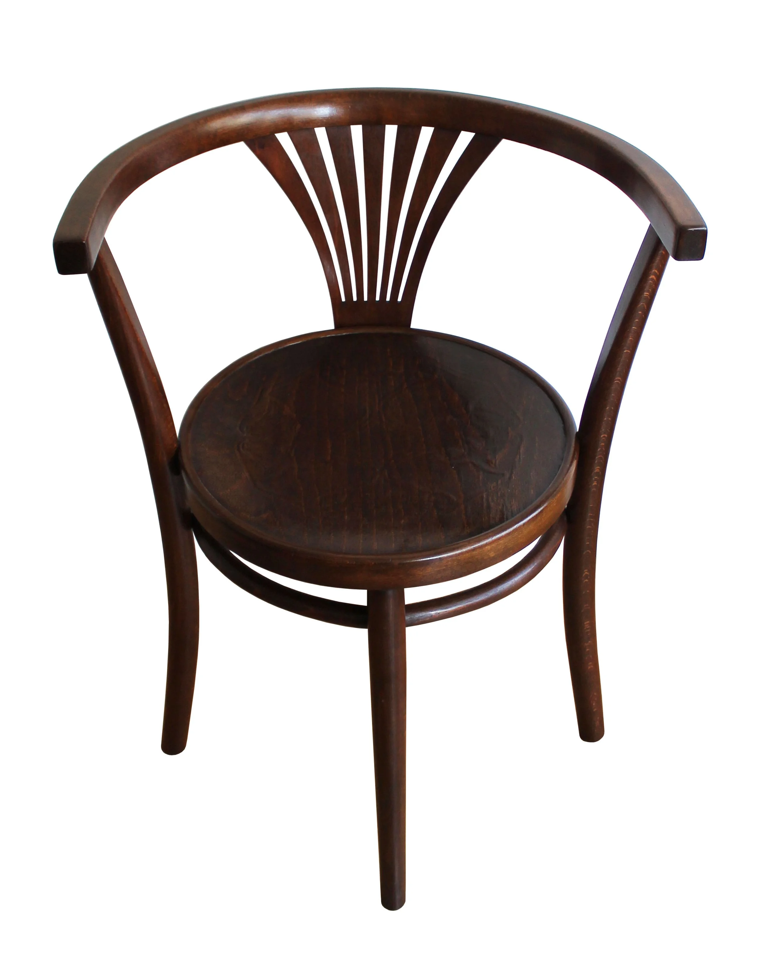 Vintage Mundus bentwood chair, Thonet Model 28, restored walnut finish — By Barnabas.jpg