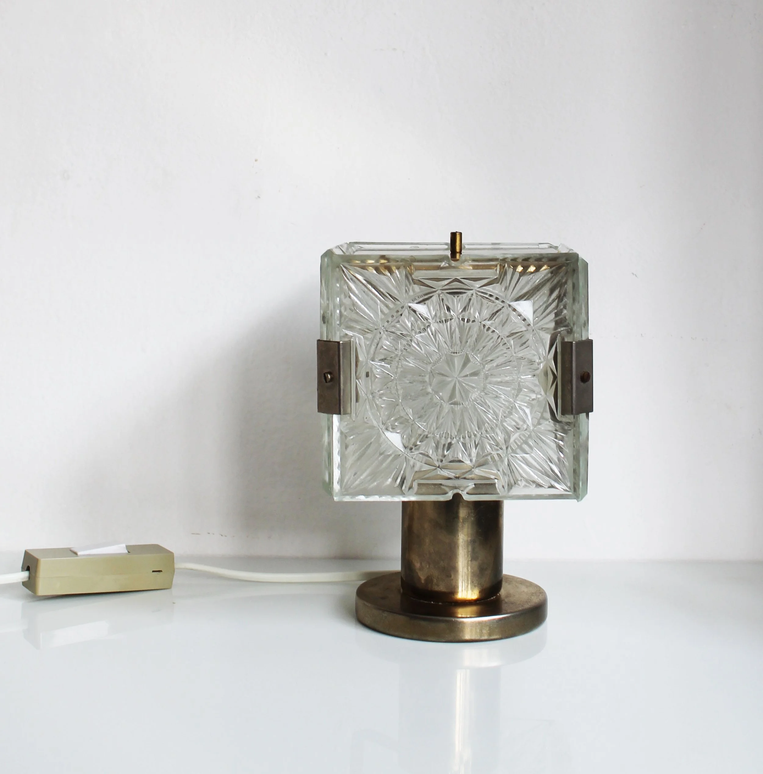 Mid-century modern Czech lamp with brass and crystal construction.jpg