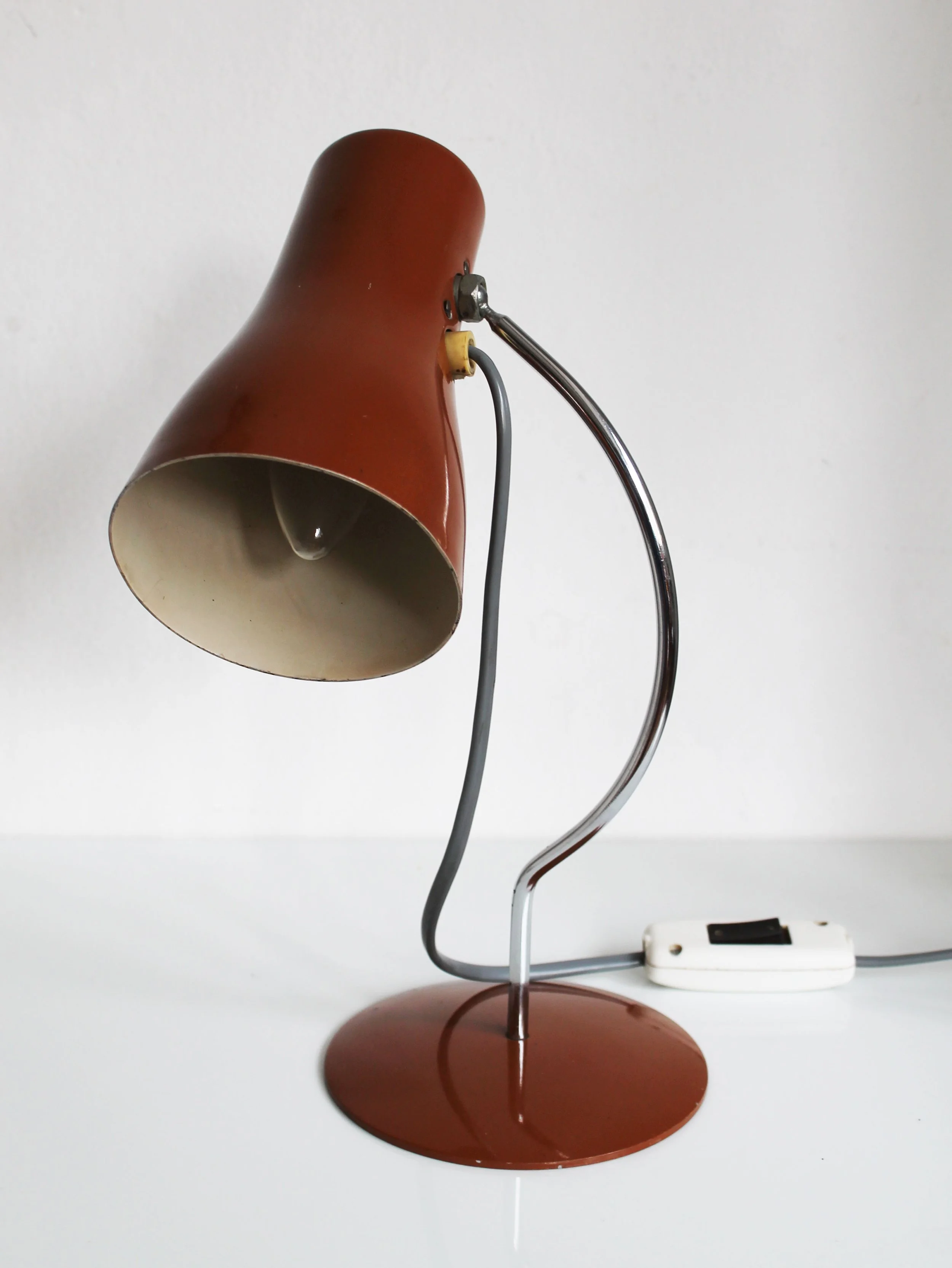 Vintage Czech desk lamp with sculptural C shaped frame.jpg