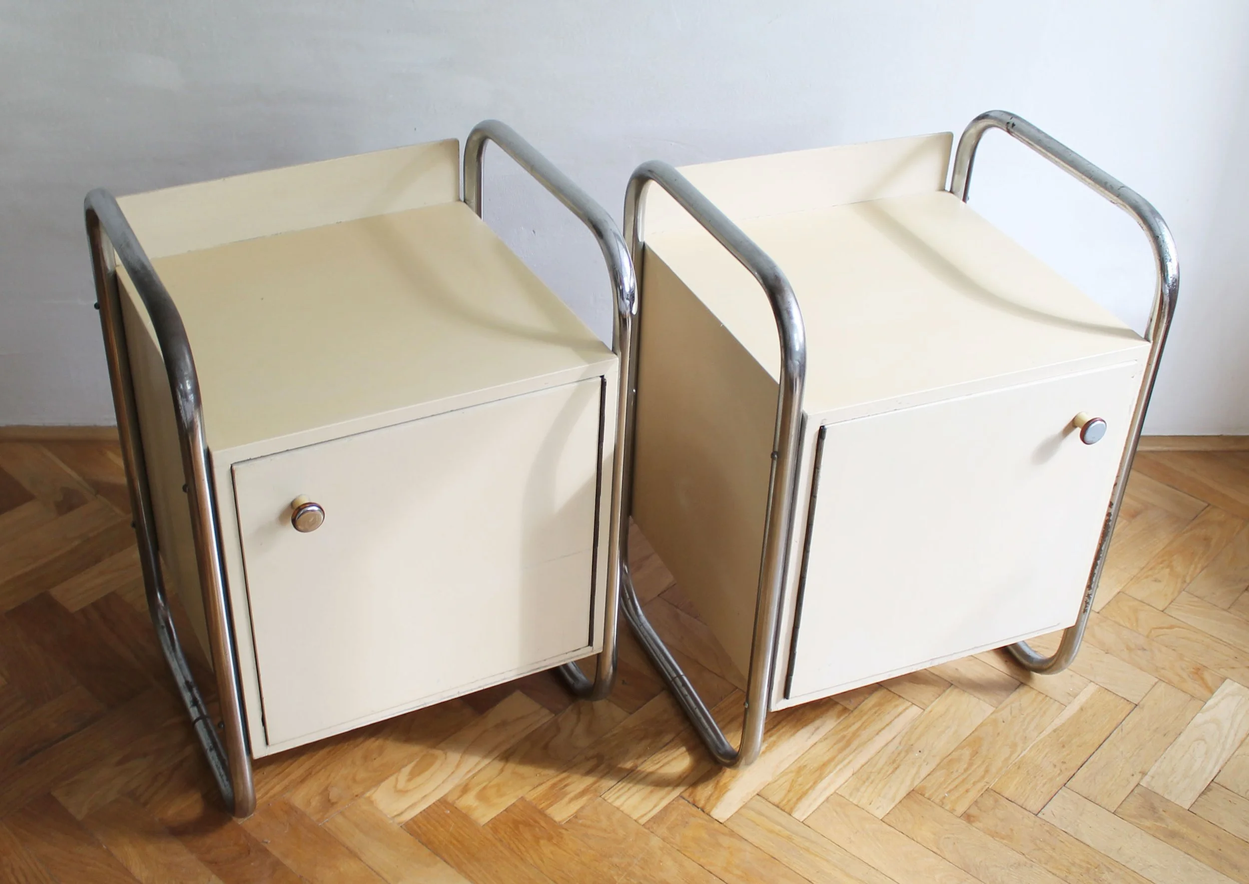 Pair of 1940's Modernist Bedside Tables by Slezak (Copy)