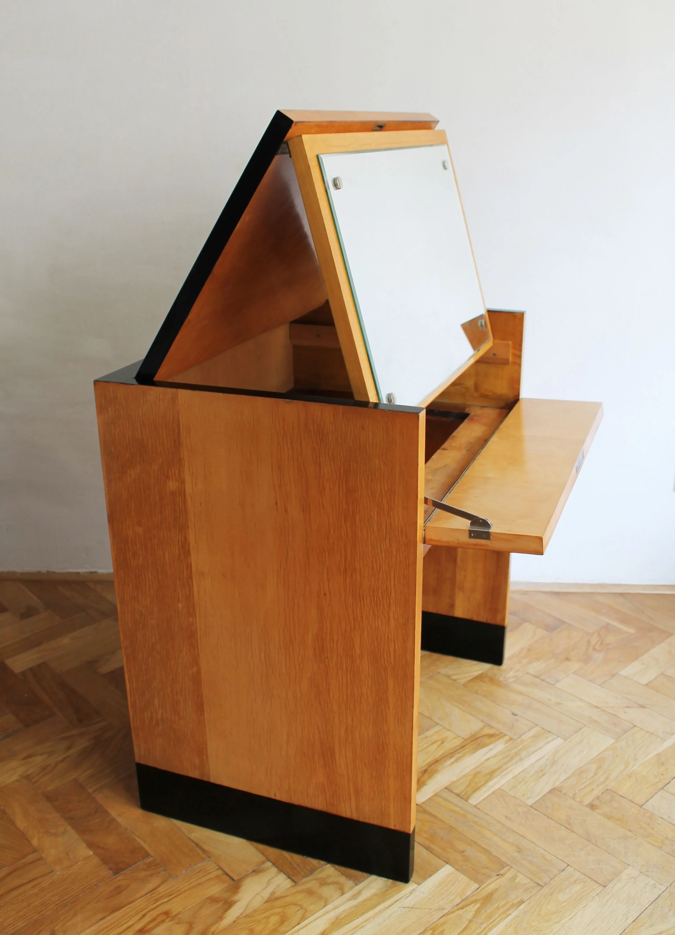 Close-up of lock and keyhole on the flap door.