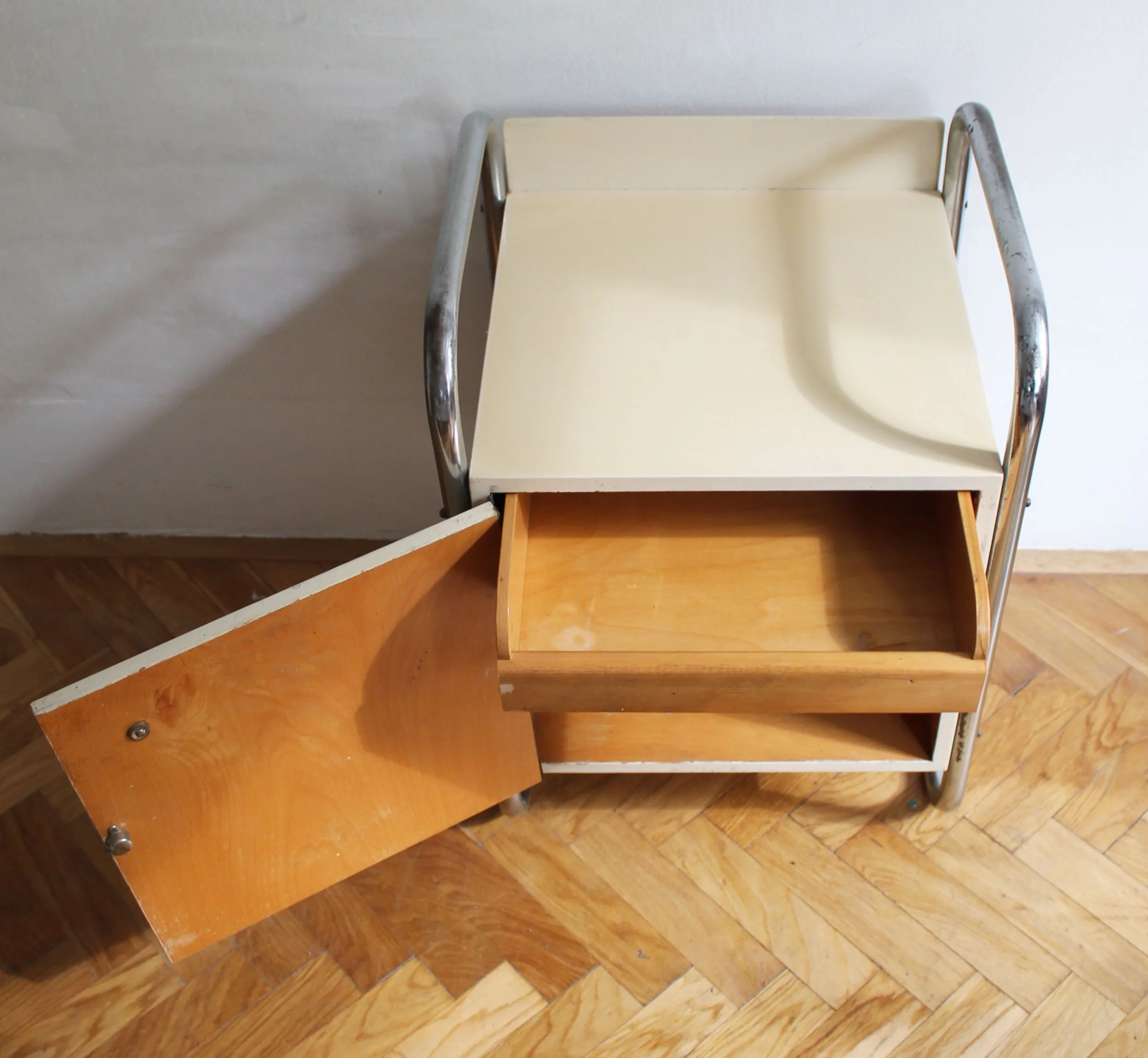 Pair of 1940's Modernist Bedside Tables by Slezak (Copy)