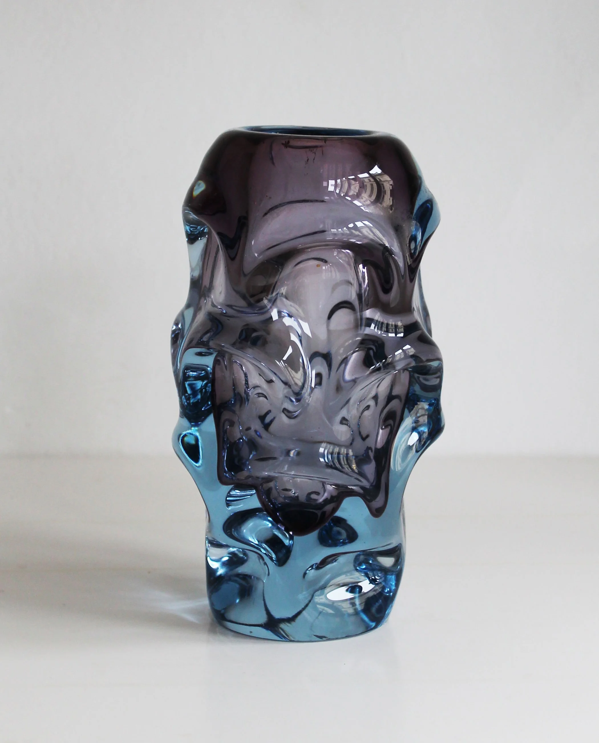 Jan Beranek blue white mid-century vase offered by By Barnabas.jpg