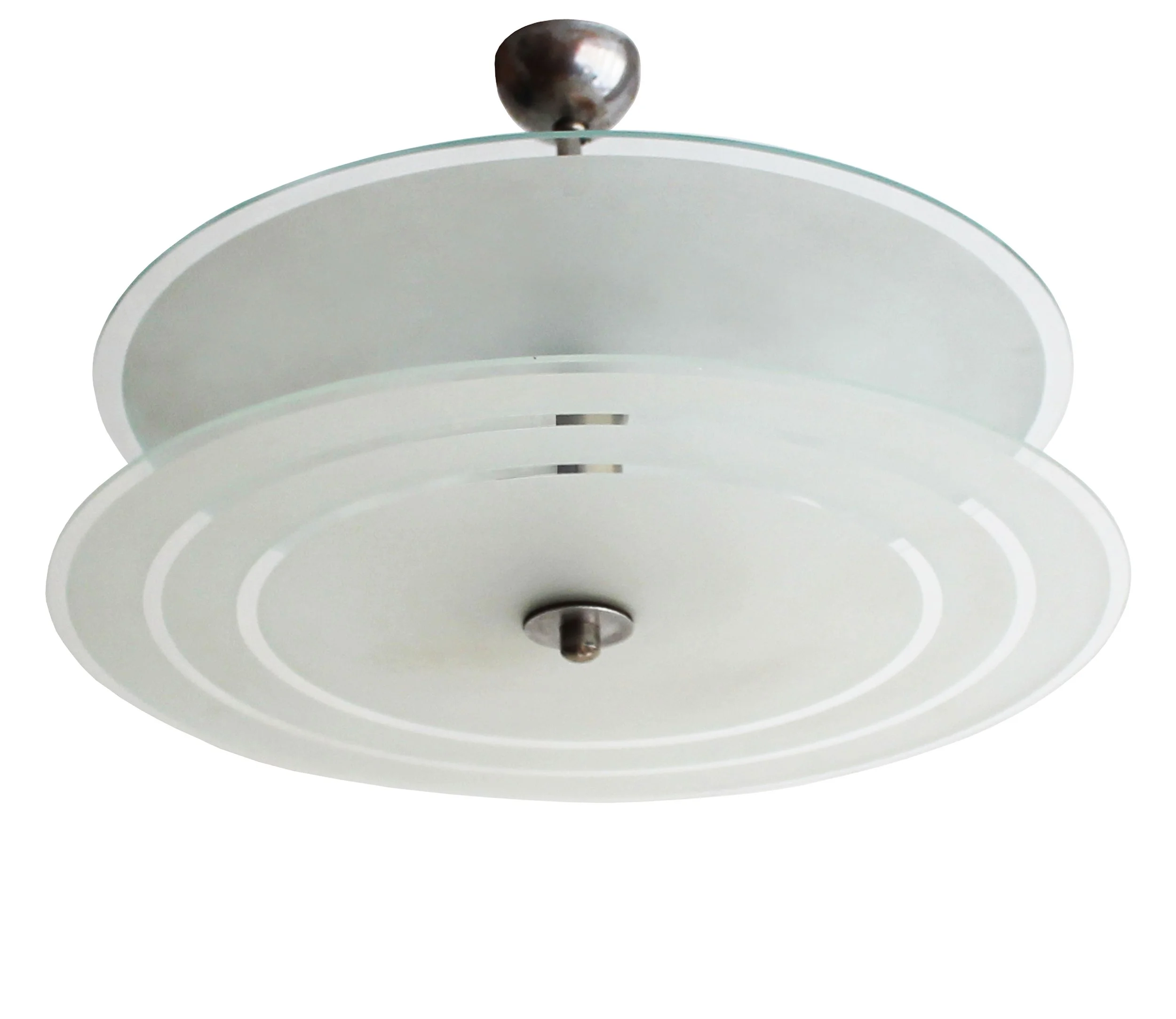 1930s Bauhaus-style ceiling light with two frosted glass discs, side view.jpg