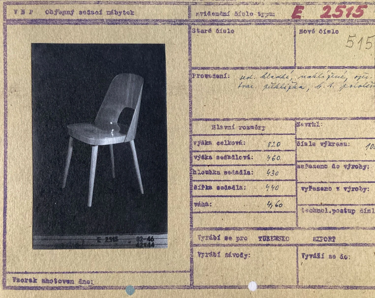 Mid Century Dining Chair No.515 by Oswald Haerdtl for TON Company