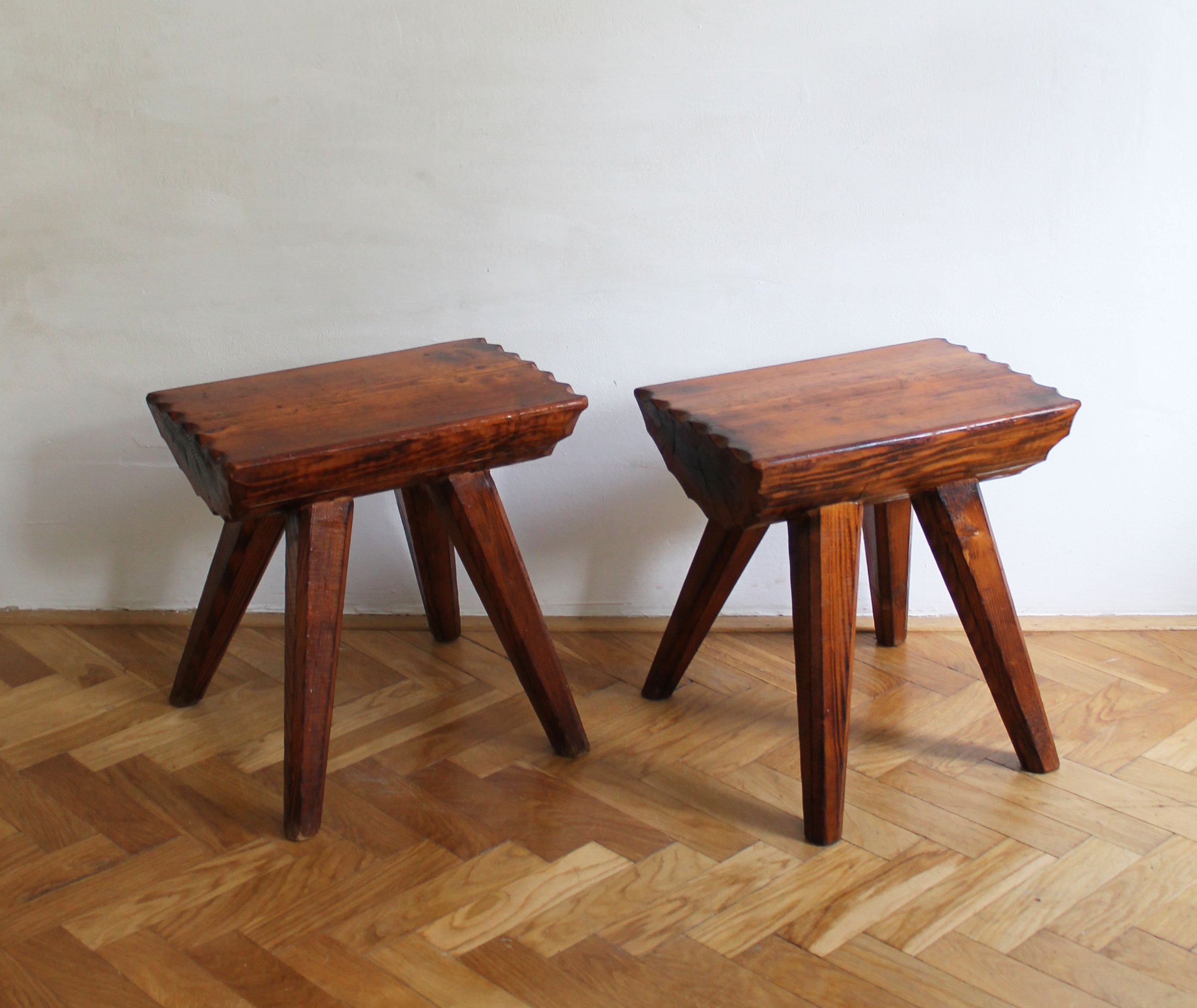 1970's Pair of solid oak stools (Copy)