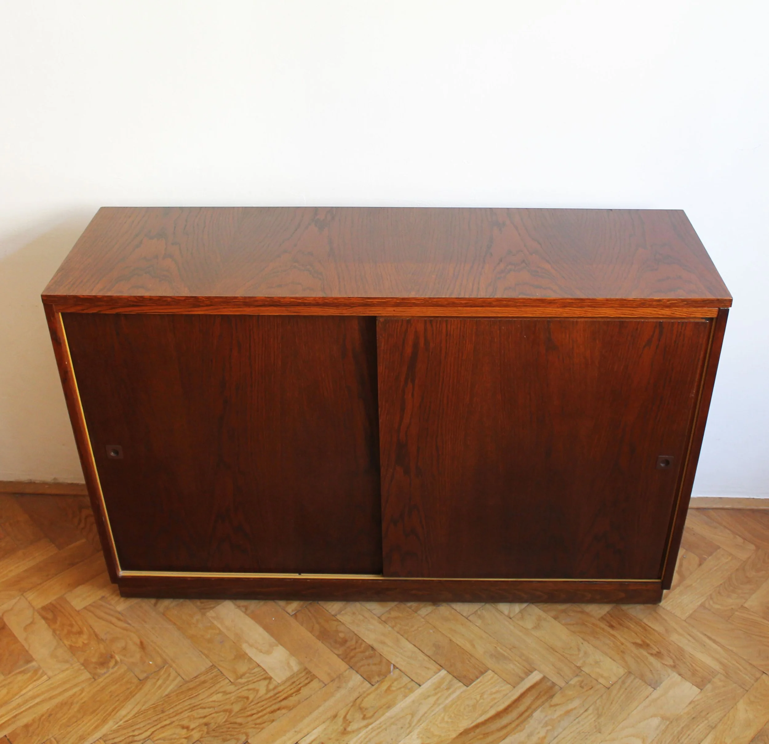 Vintage UP Závody sideboard in oak showing minimalist 1960s Czechoslovak design.jpg