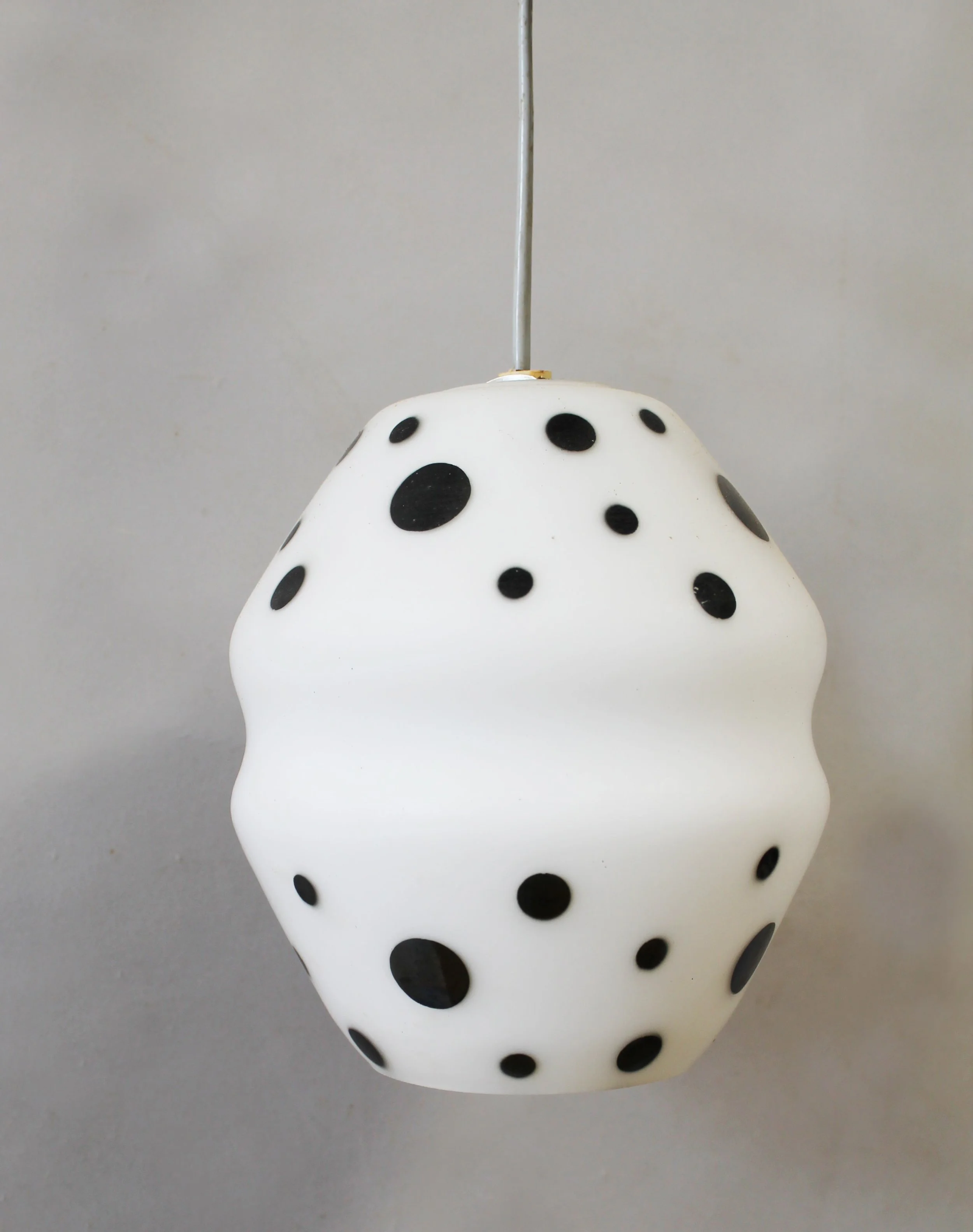 Rectangular wooden ceiling canopy on 1960s Czech double pendant light