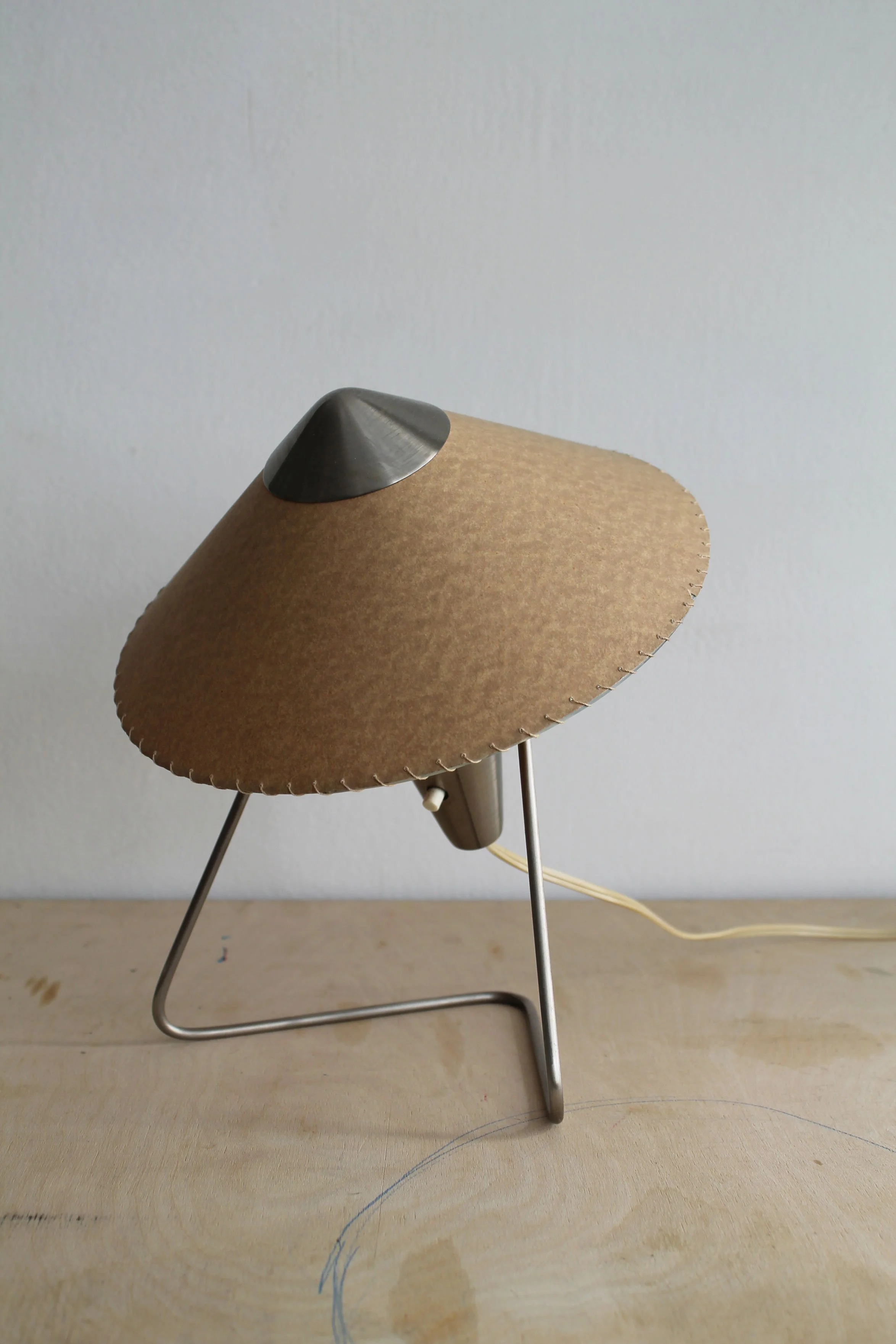 Original hand-stitched parchment shade on Helena Frantová Číňanka lamp.jpg