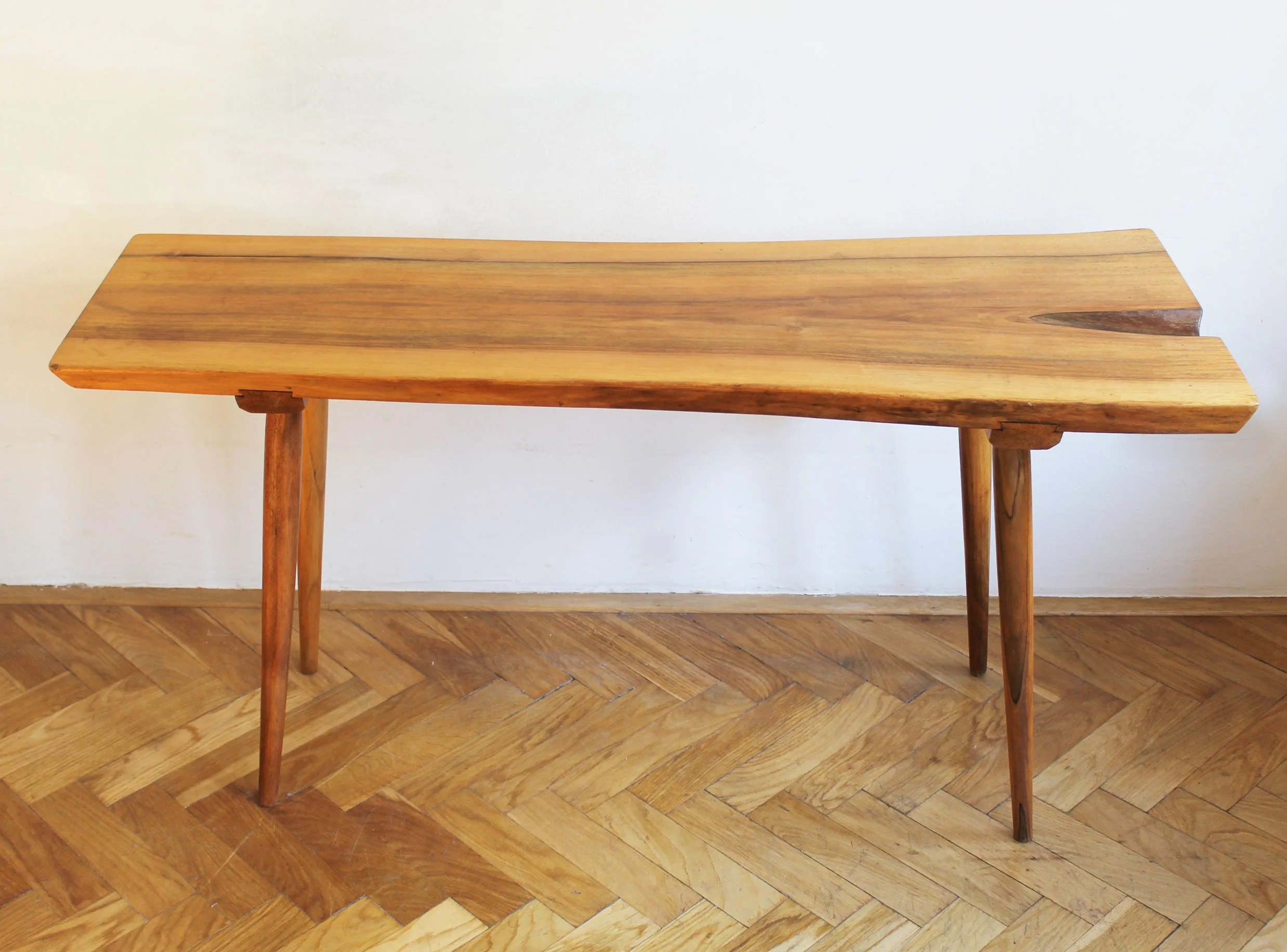 Sculptural solid oak mid-century coffee table by ULUV, organic design 1960s.jpg