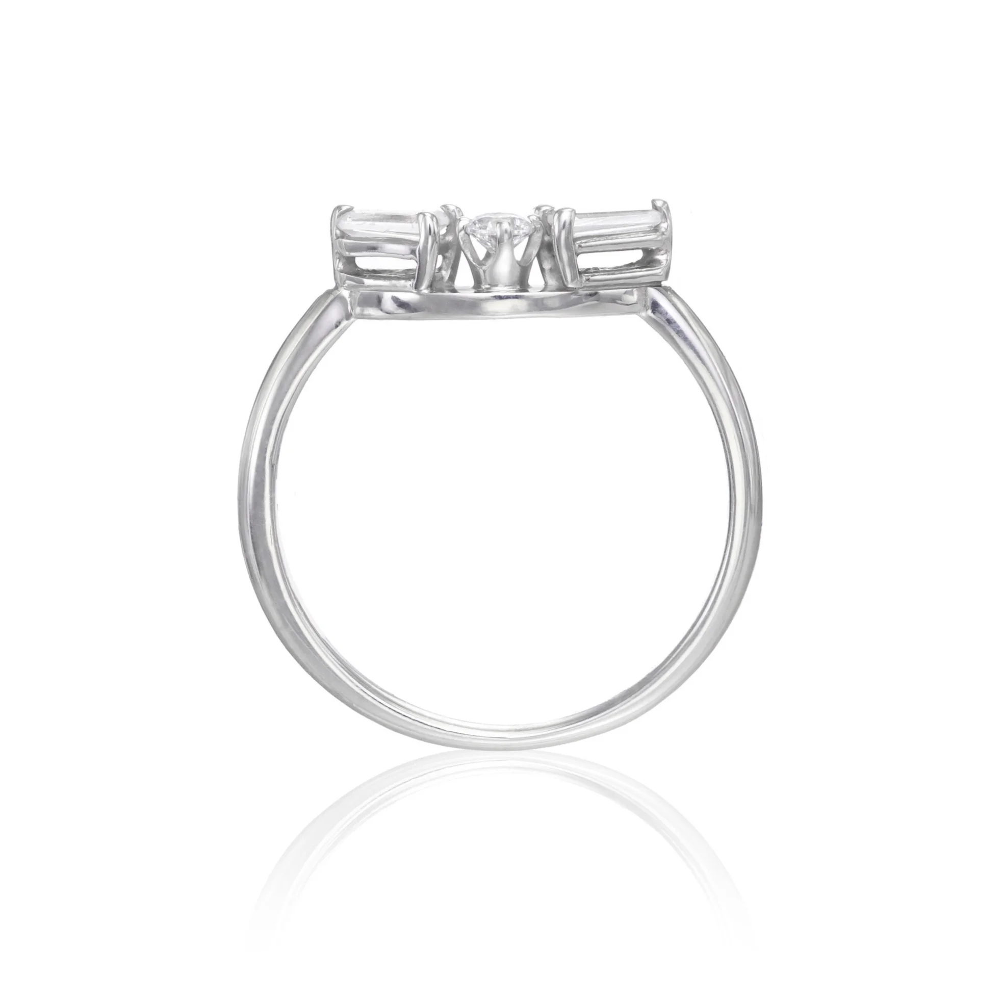 Diamond Baguettes and Round Diamond C&S Wedding Band