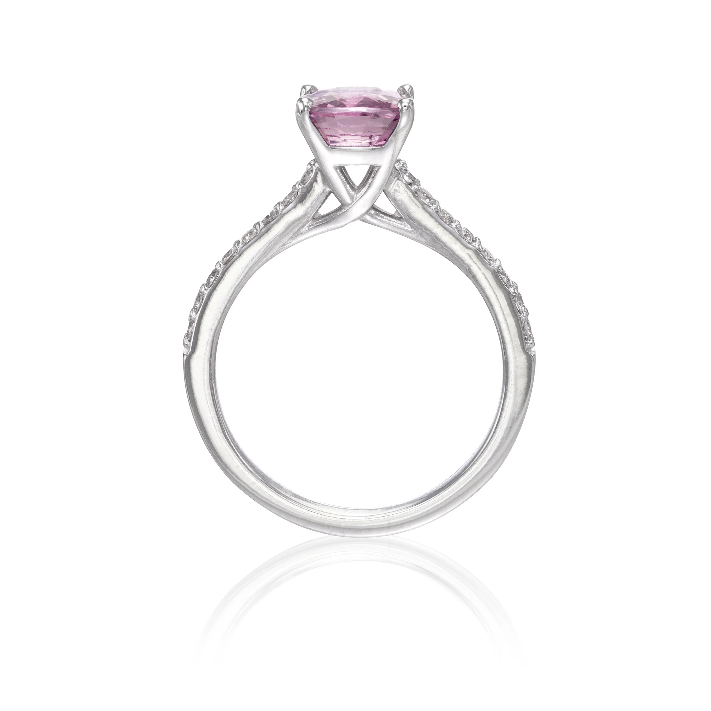 Pink Spinel Diamond Ring