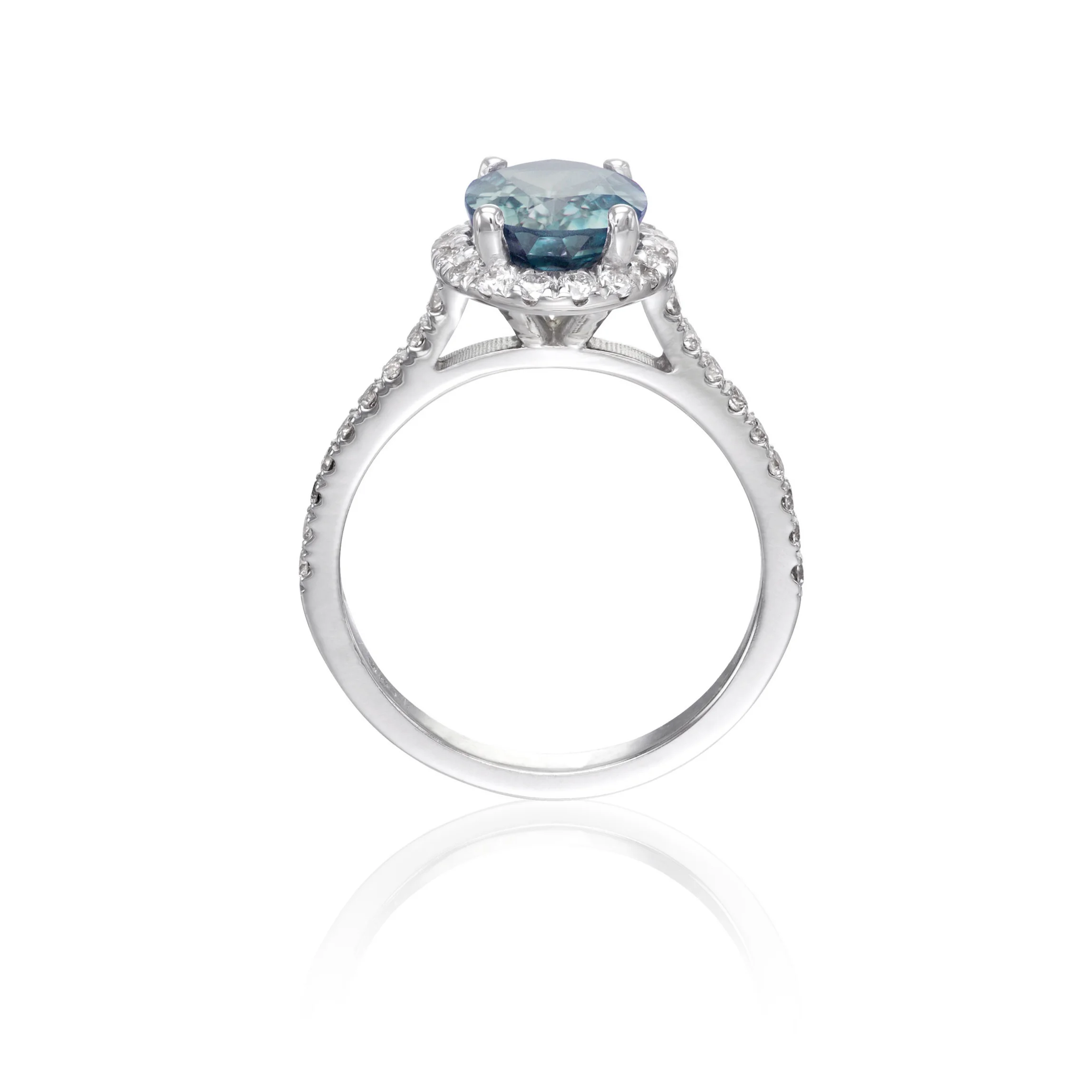 Blue Sapphire and Diamond Ring