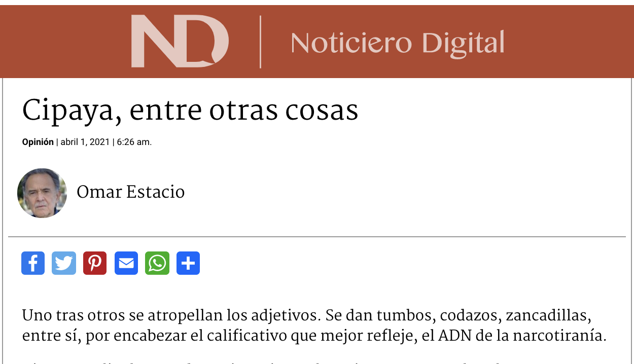 NoticieroDigital: Cipaya Entre Otras Cosas