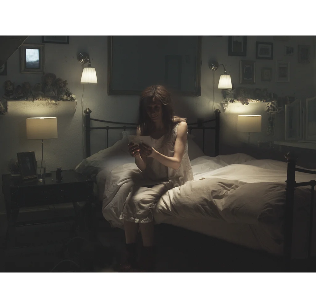 her on bed before grading.jpg