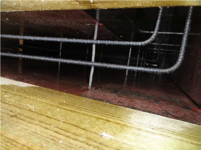 Figure 2 - A picture is to be taken inside the foundation to show the installation of rebar prior to concrete pour