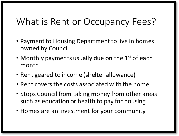 What is rent or occupancy fees