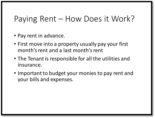 Paying rent - how does it work?