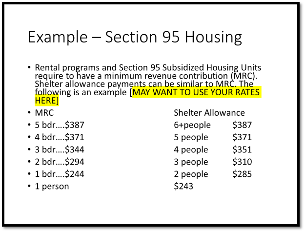 Example - Section 95 housing