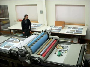 Geoff toward the end of the project; here, we've done about 20 color runs.