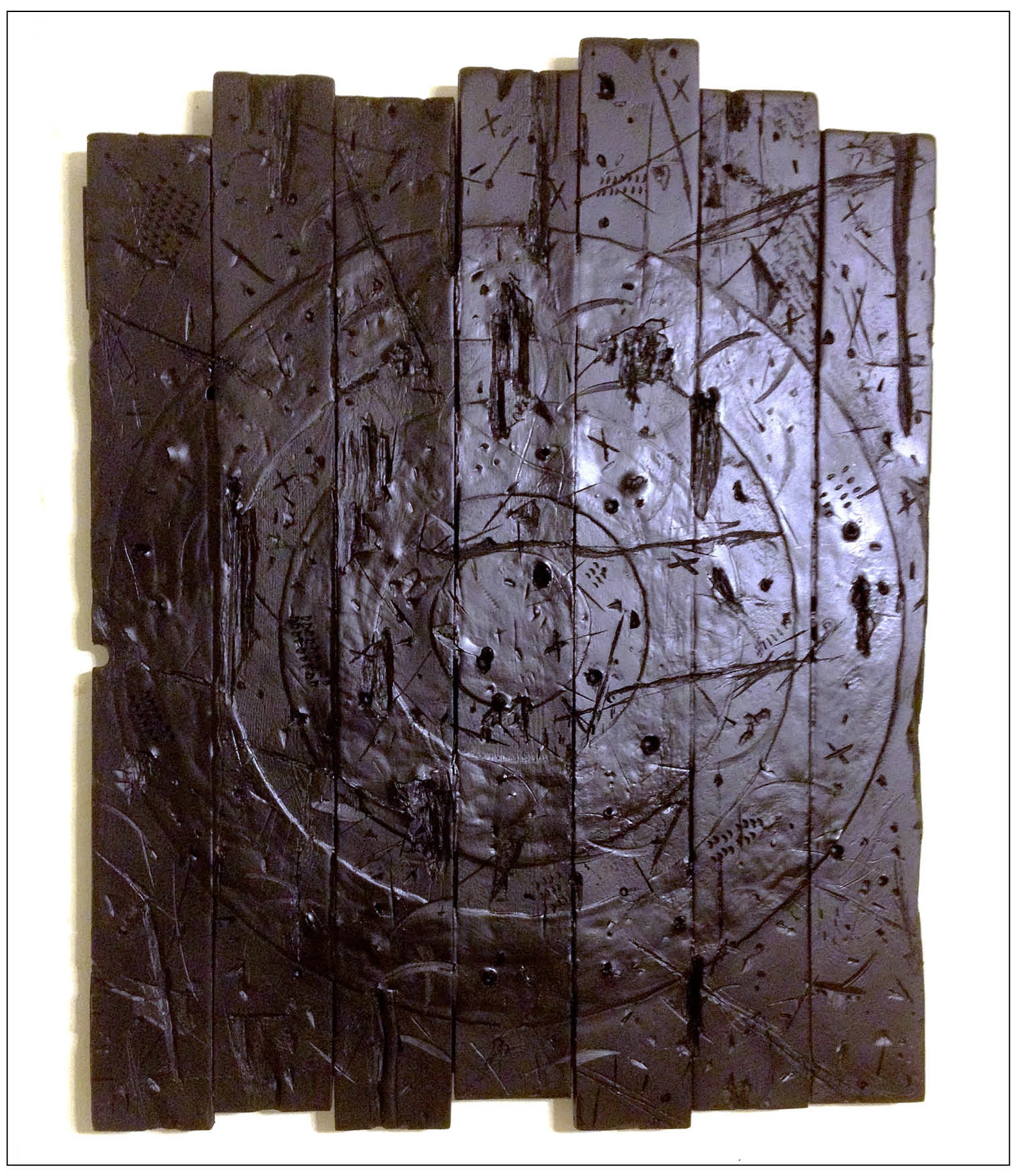 Black Don’t Crack but it Sho’ Catch Hell 24” x 32” spray paint, acrylic, wood 2014