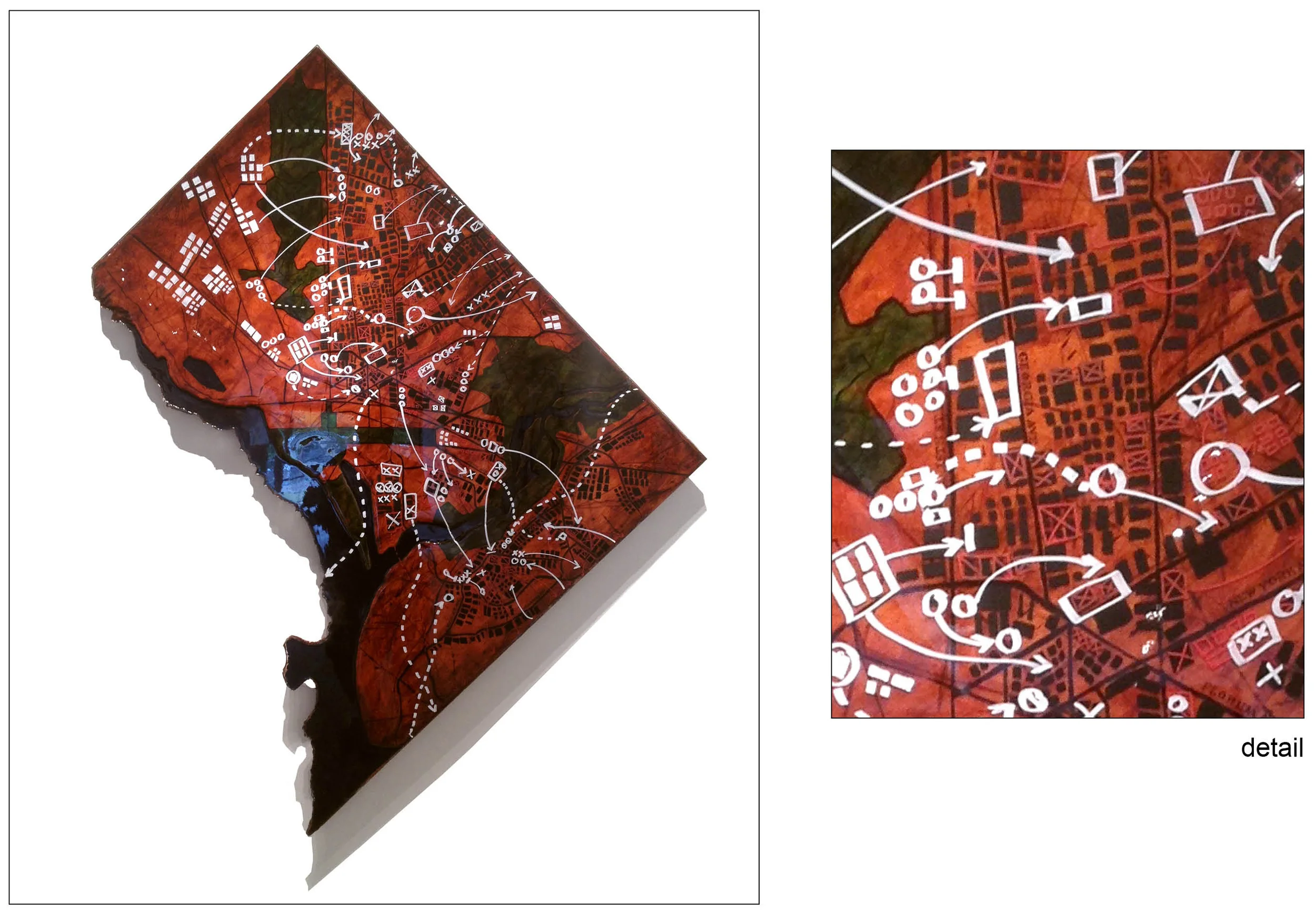 The New American Pastime 52” x 68” oil paint, resin, spraypaint, acrylic, plywood 2015