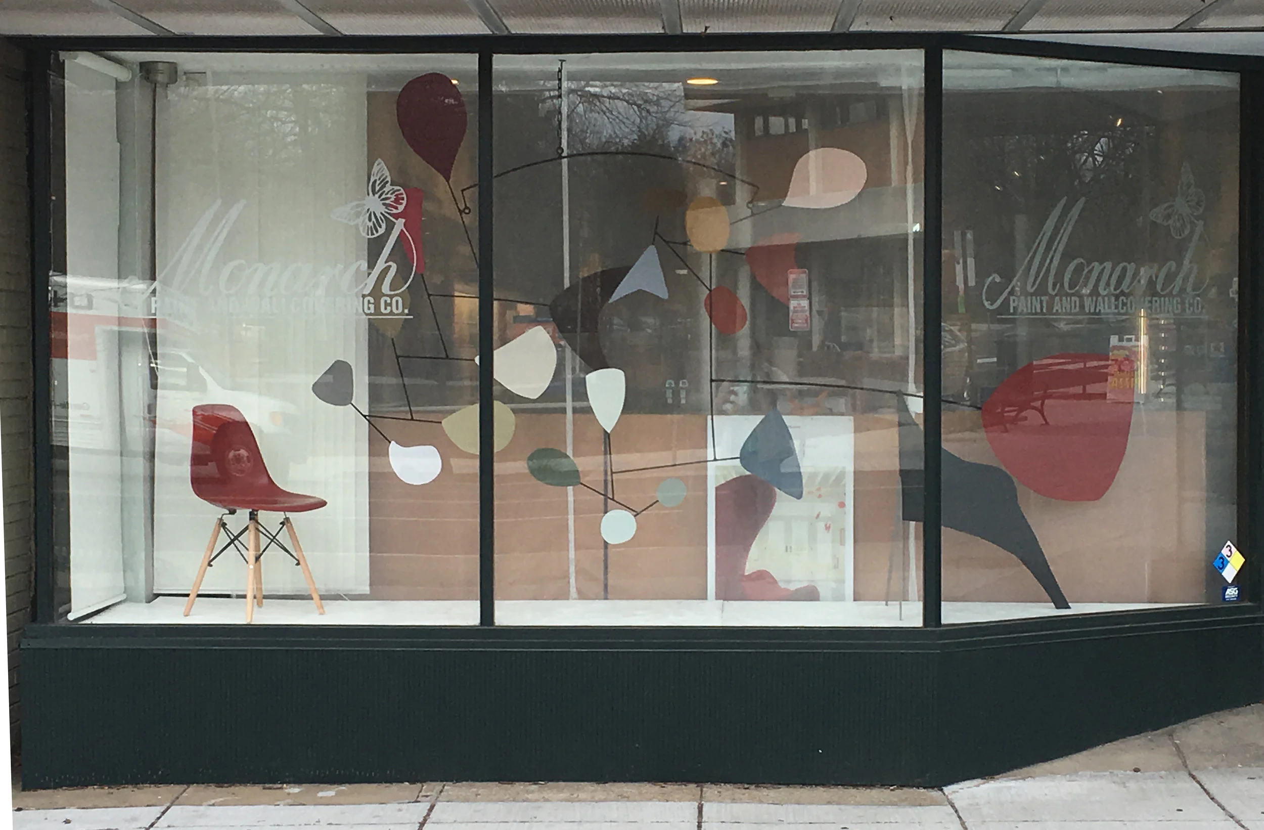 Calderesque Conversations (Benjamin Moore 2018 Color Trends) 91" x 83" x 35" steel, latex paint 2018 @ Monarch Paint and Design Center, Washington, DC
