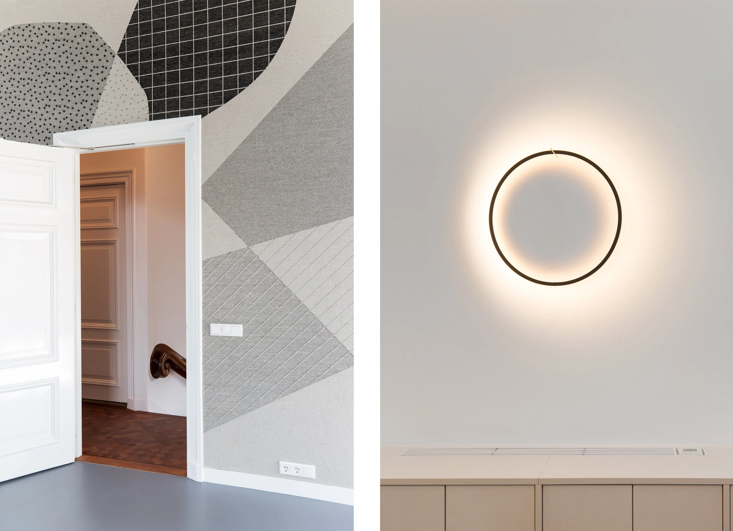 Woven wall carpet workspace