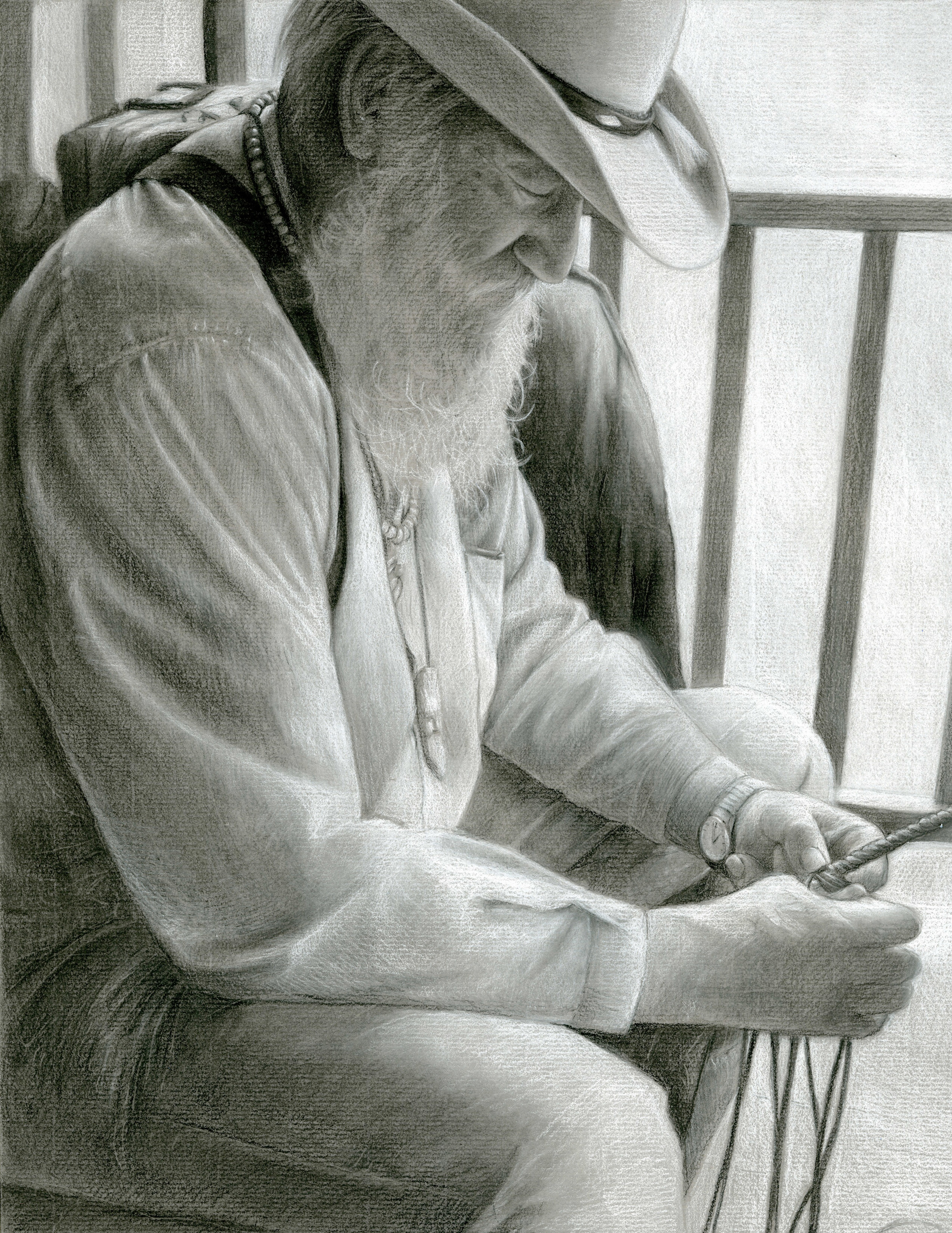 charcoal on toned paper