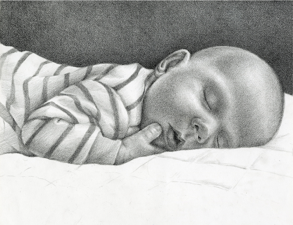 lithograph pencil on coquille paper
